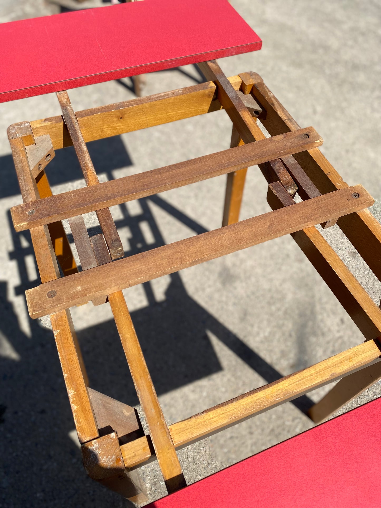 1960s extending red formica table
