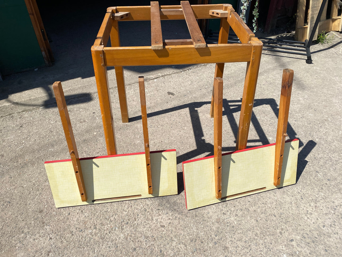 1960s extending red formica table