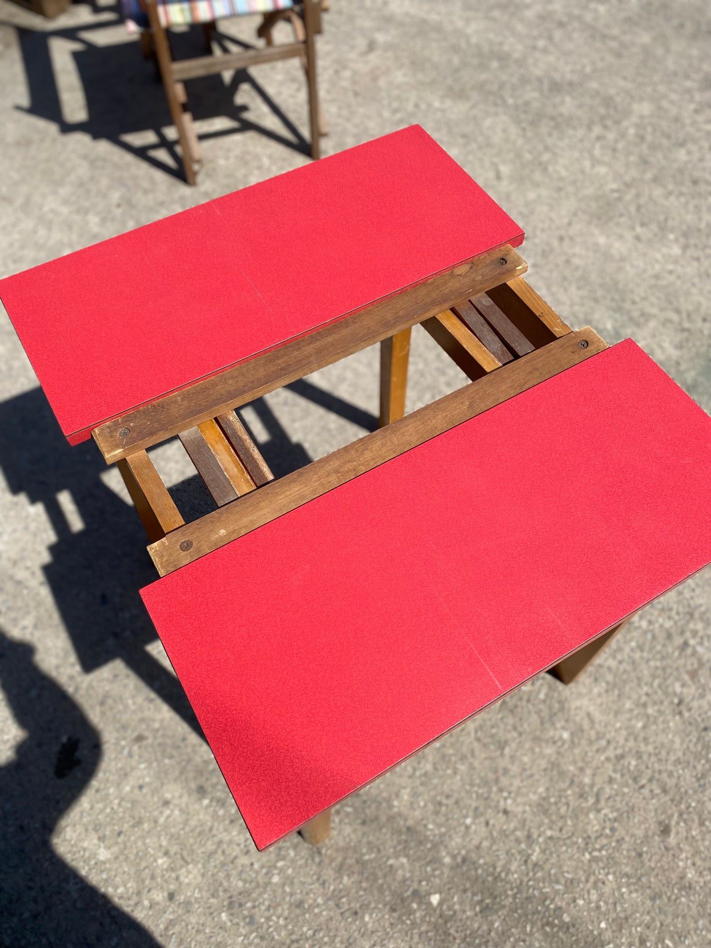 1960s extending red formica table