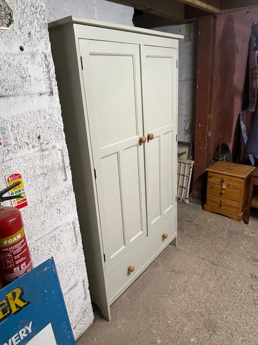 Painted Farmhouse Linen Cupboard Wardrobe Storage Cabinet Shelving & Drawer