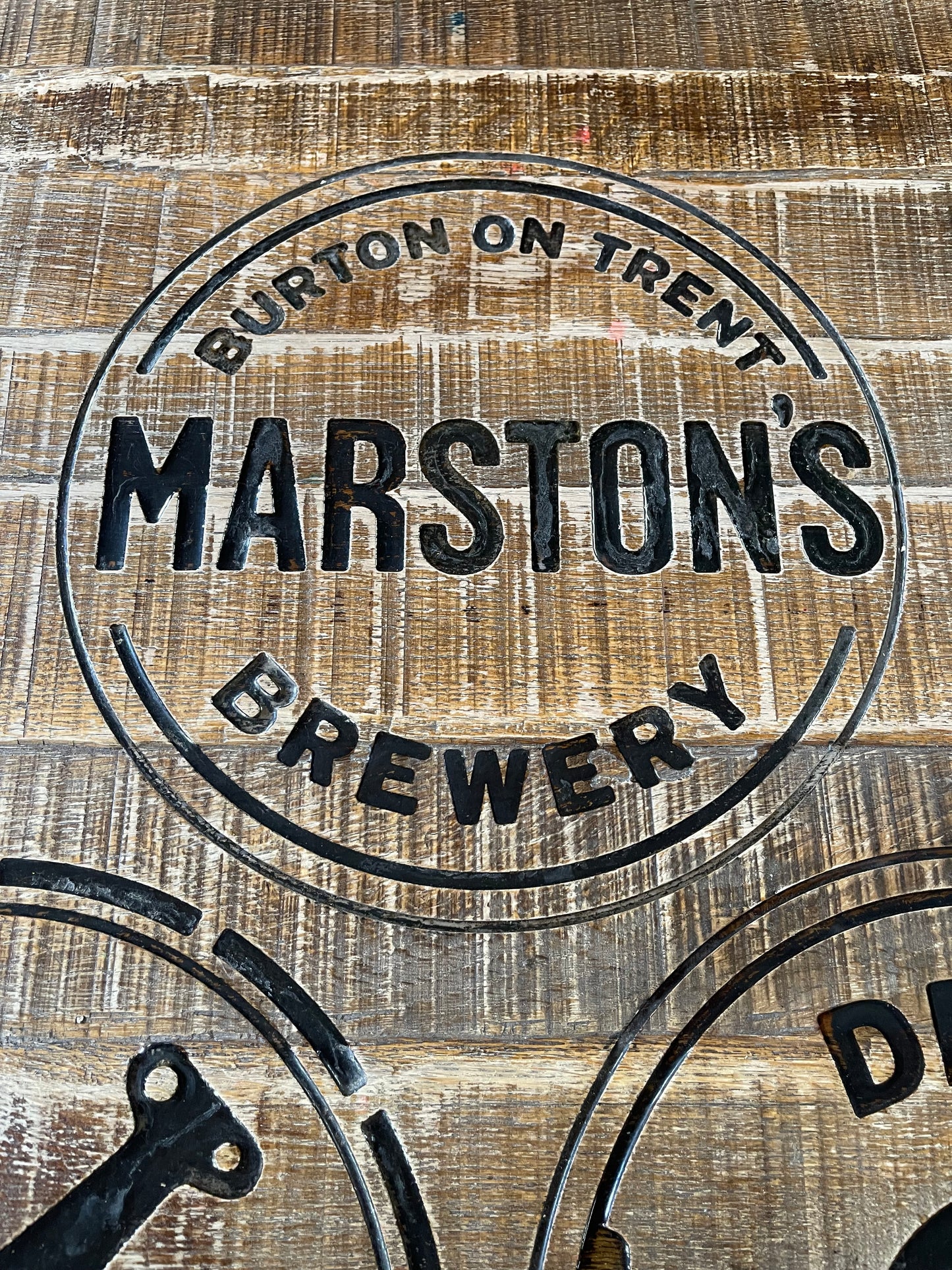 Pair of Rustic Brewery High Poseur Tables – Wooden Pub / Bar Tables