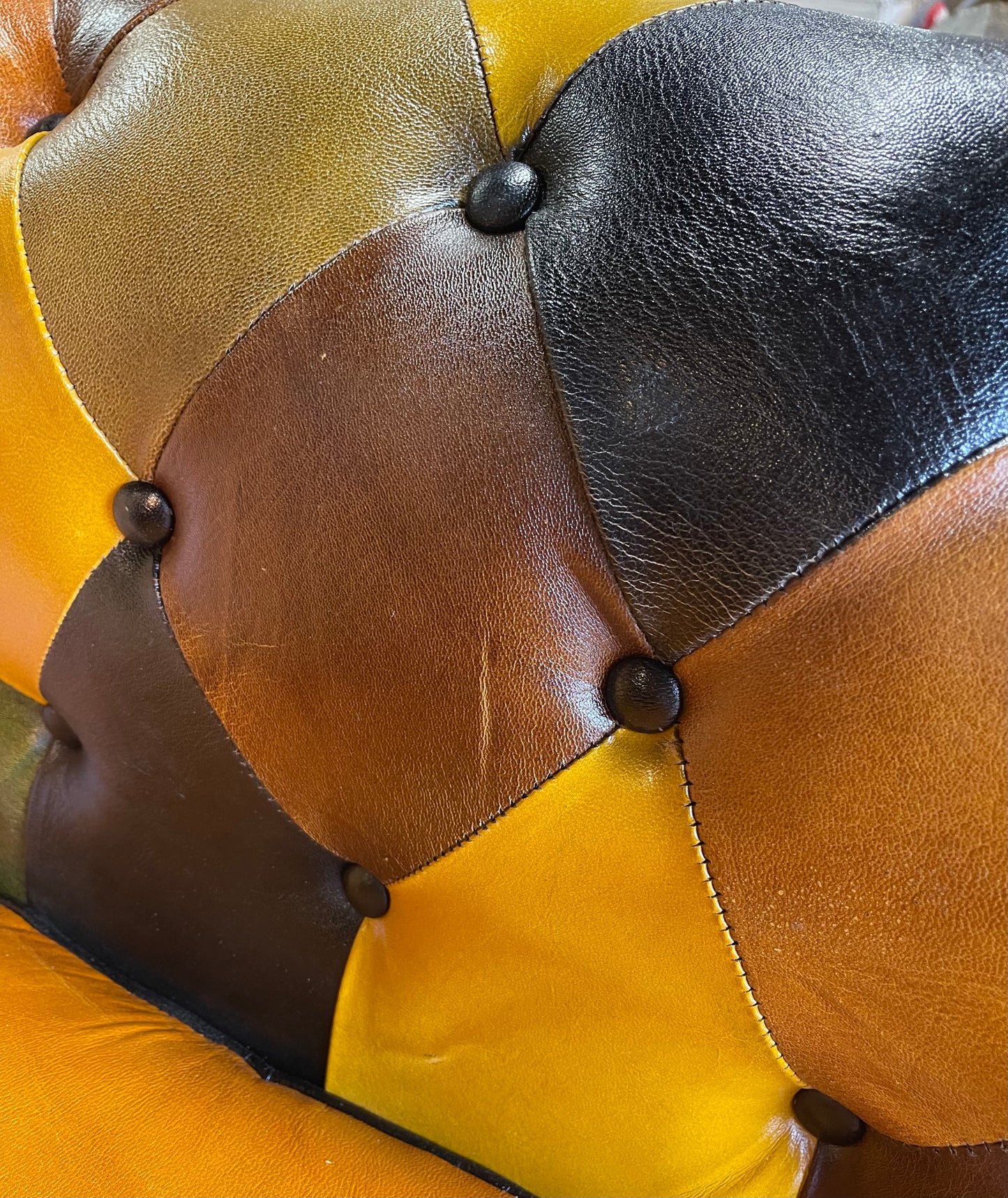 Stunning patchwork leather armchair