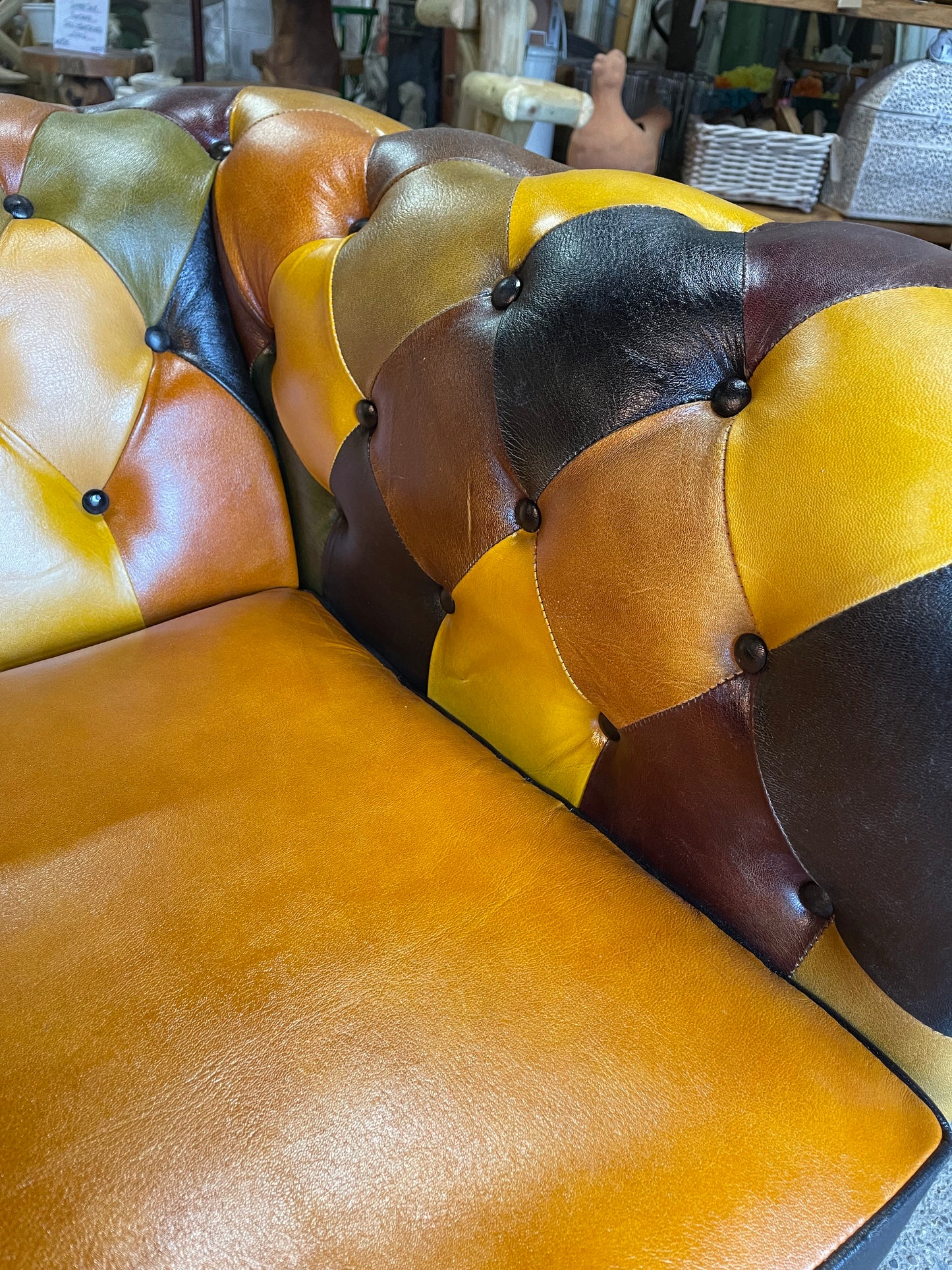 Stunning patchwork leather armchair