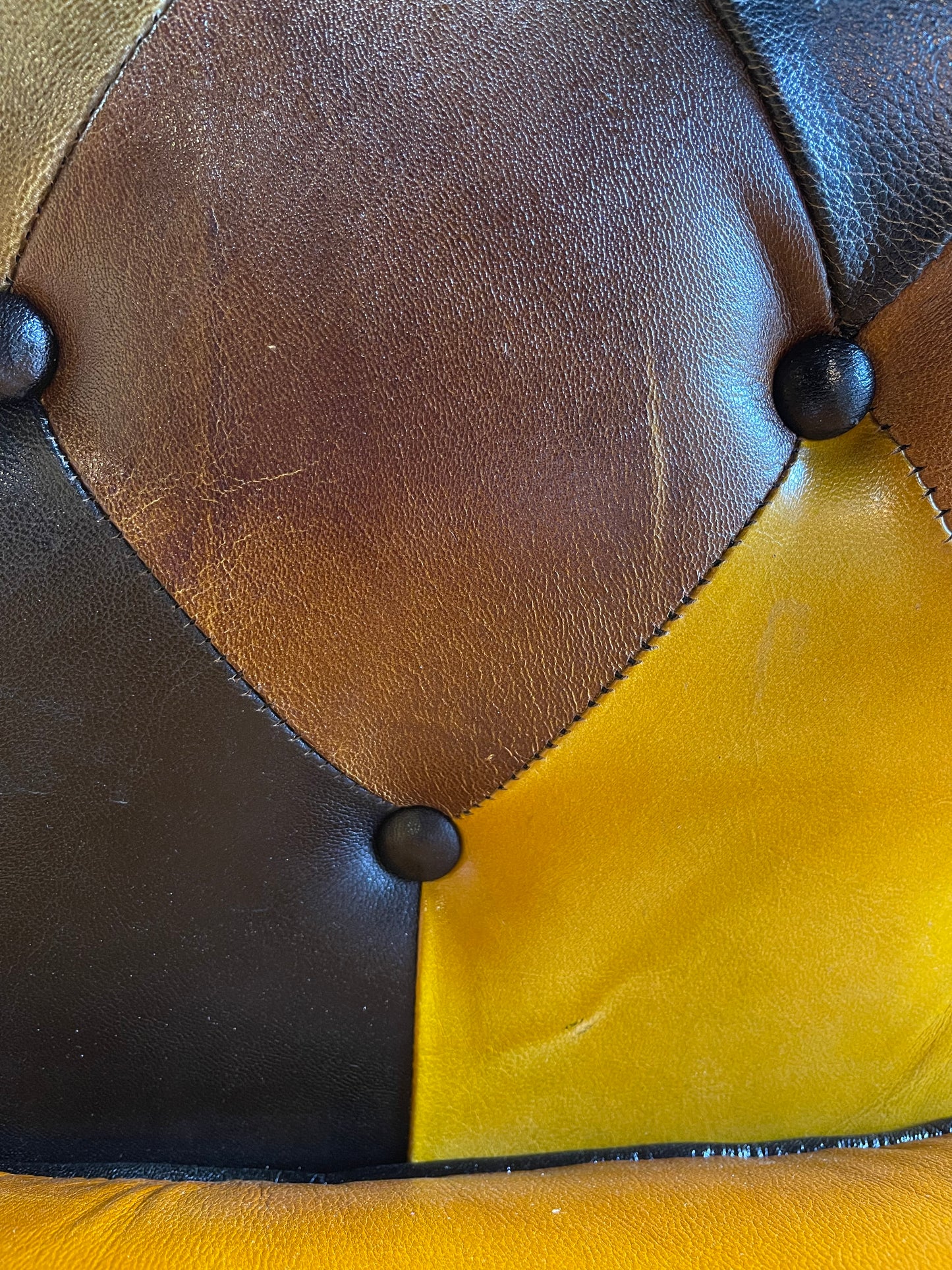 Stunning patchwork leather armchair
