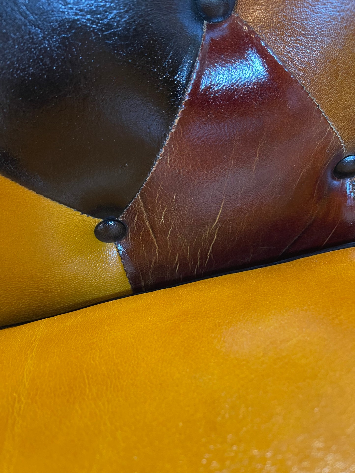 Stunning patchwork leather armchair