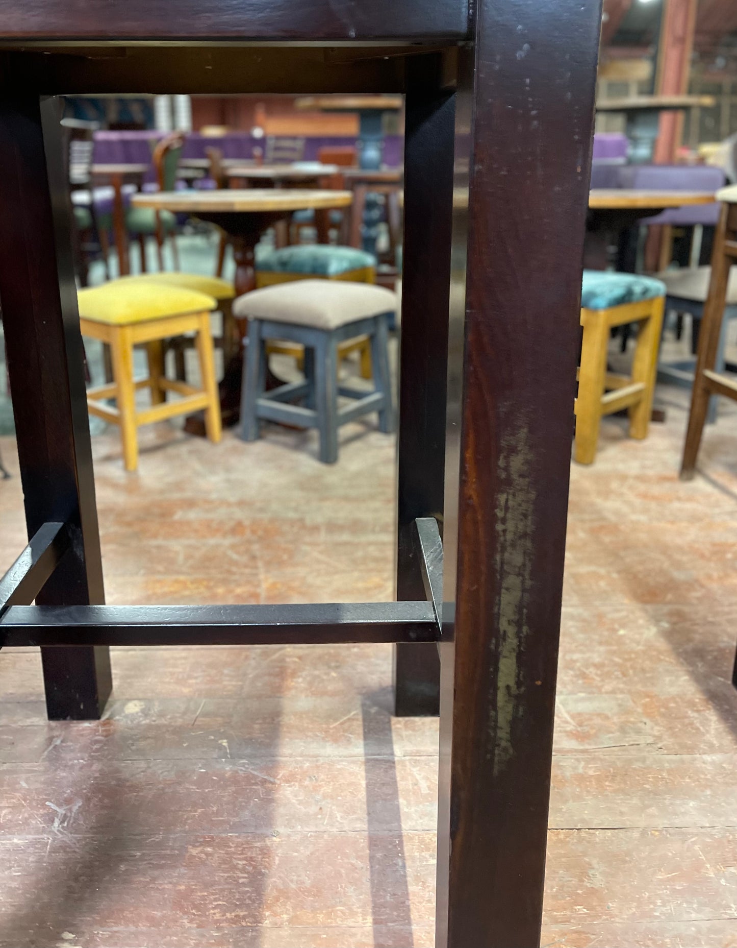 Pair of solid wood square poseur tables