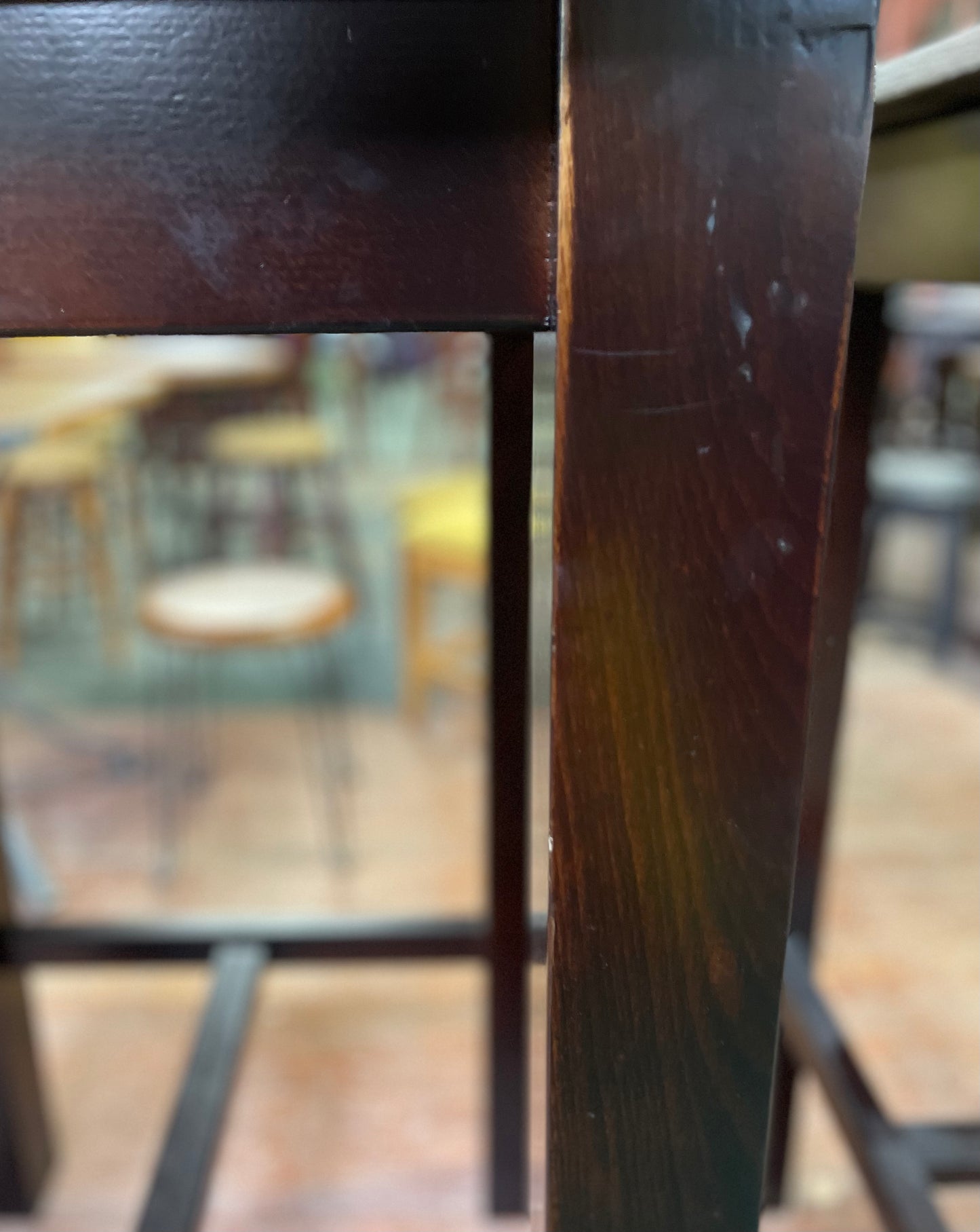 Pair of solid wood square poseur tables