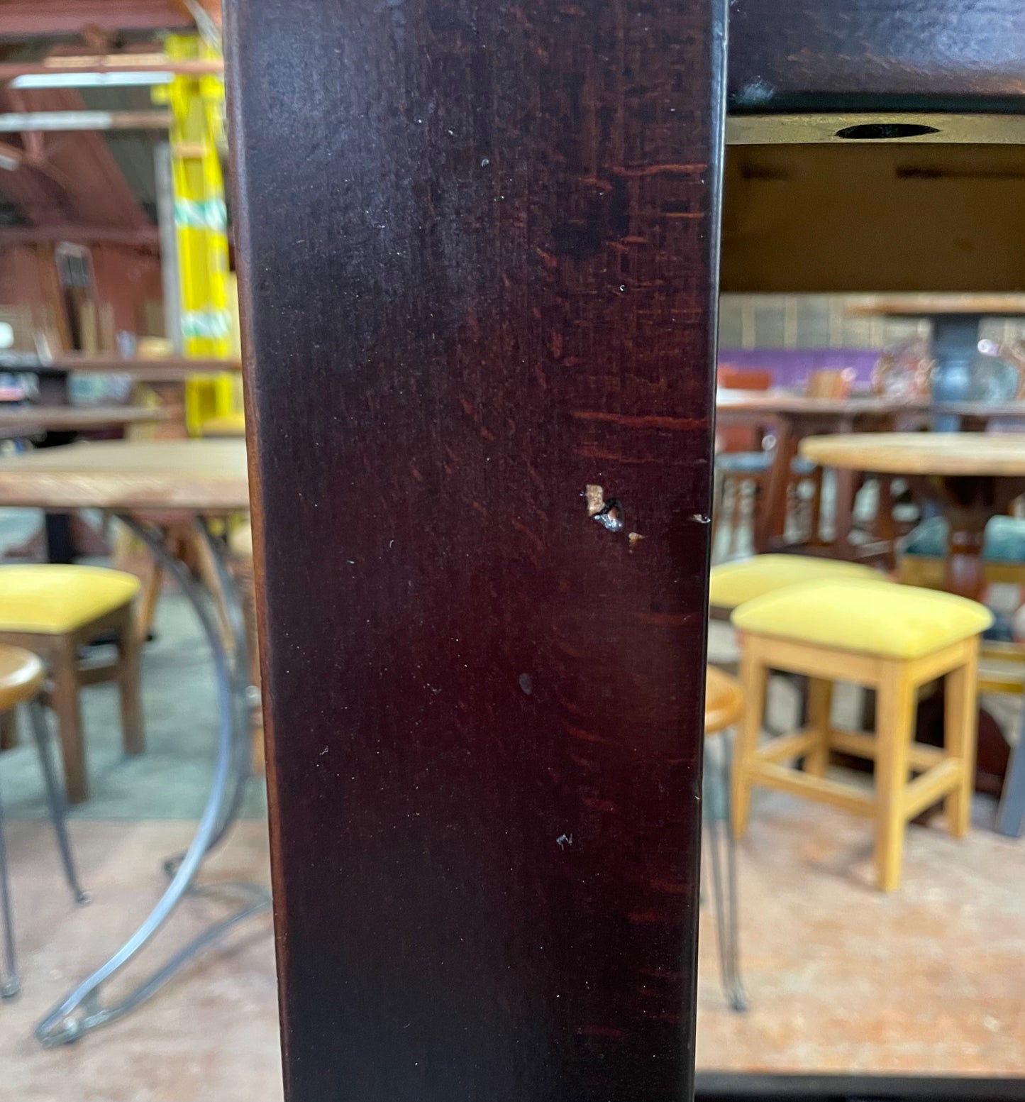 Pair of solid wood square poseur tables