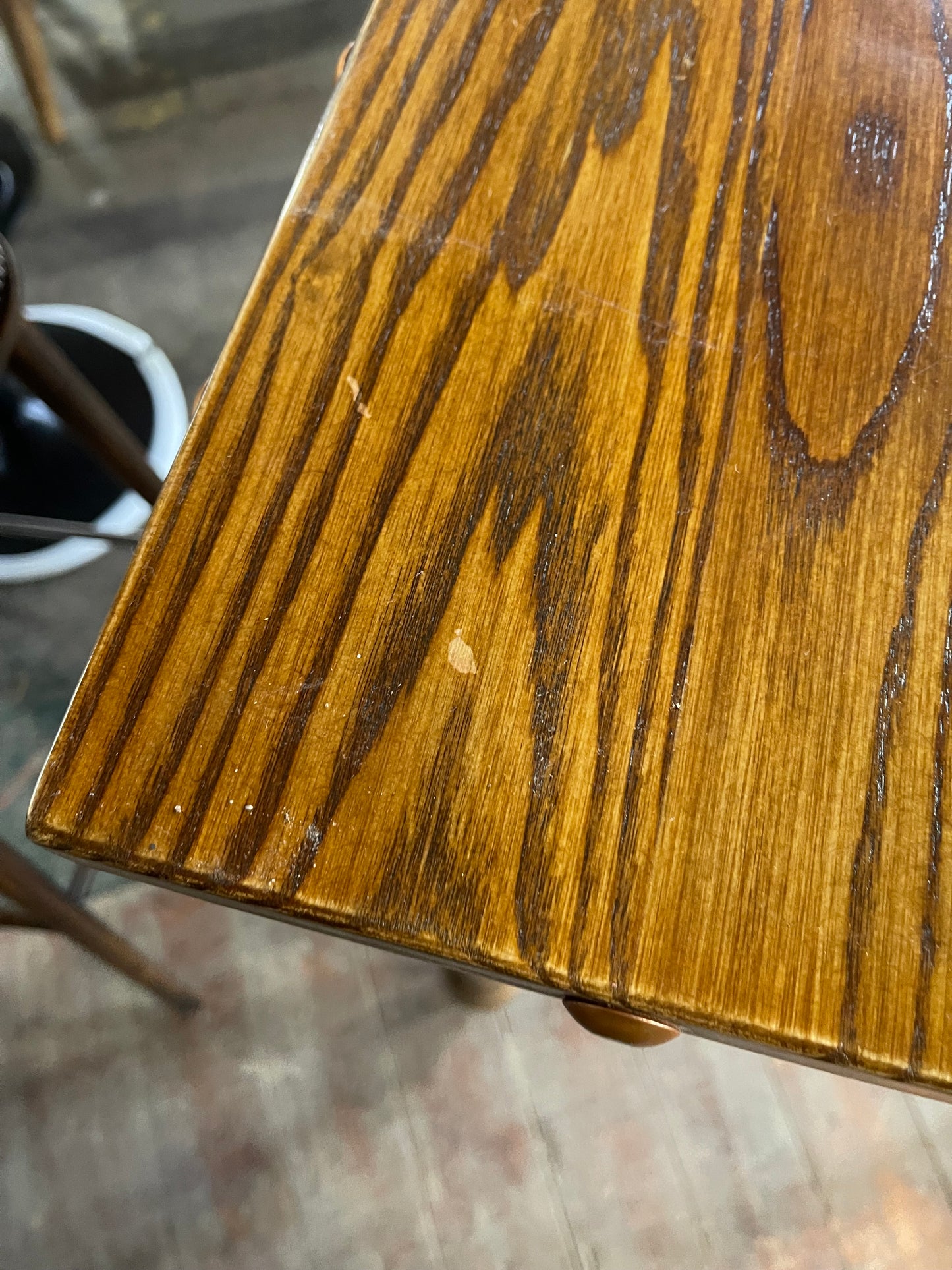 Rectangular poseur table with brass stud detail