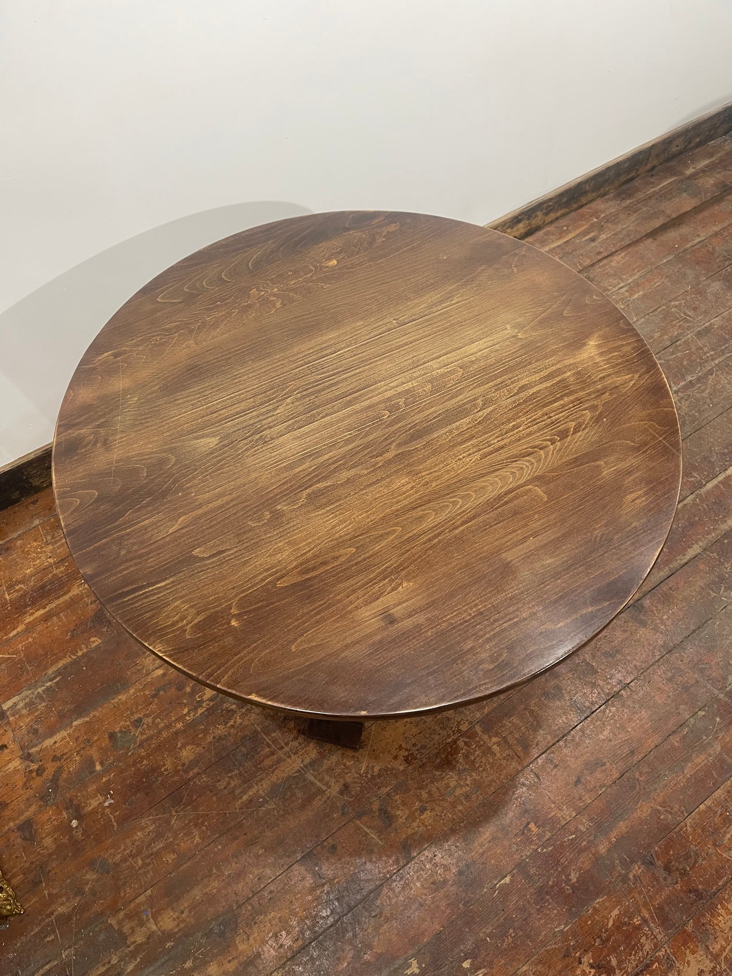 ⭐ Dark Wood Round Pub Restaurant Dining Table – 4 Seater – Commercial Style