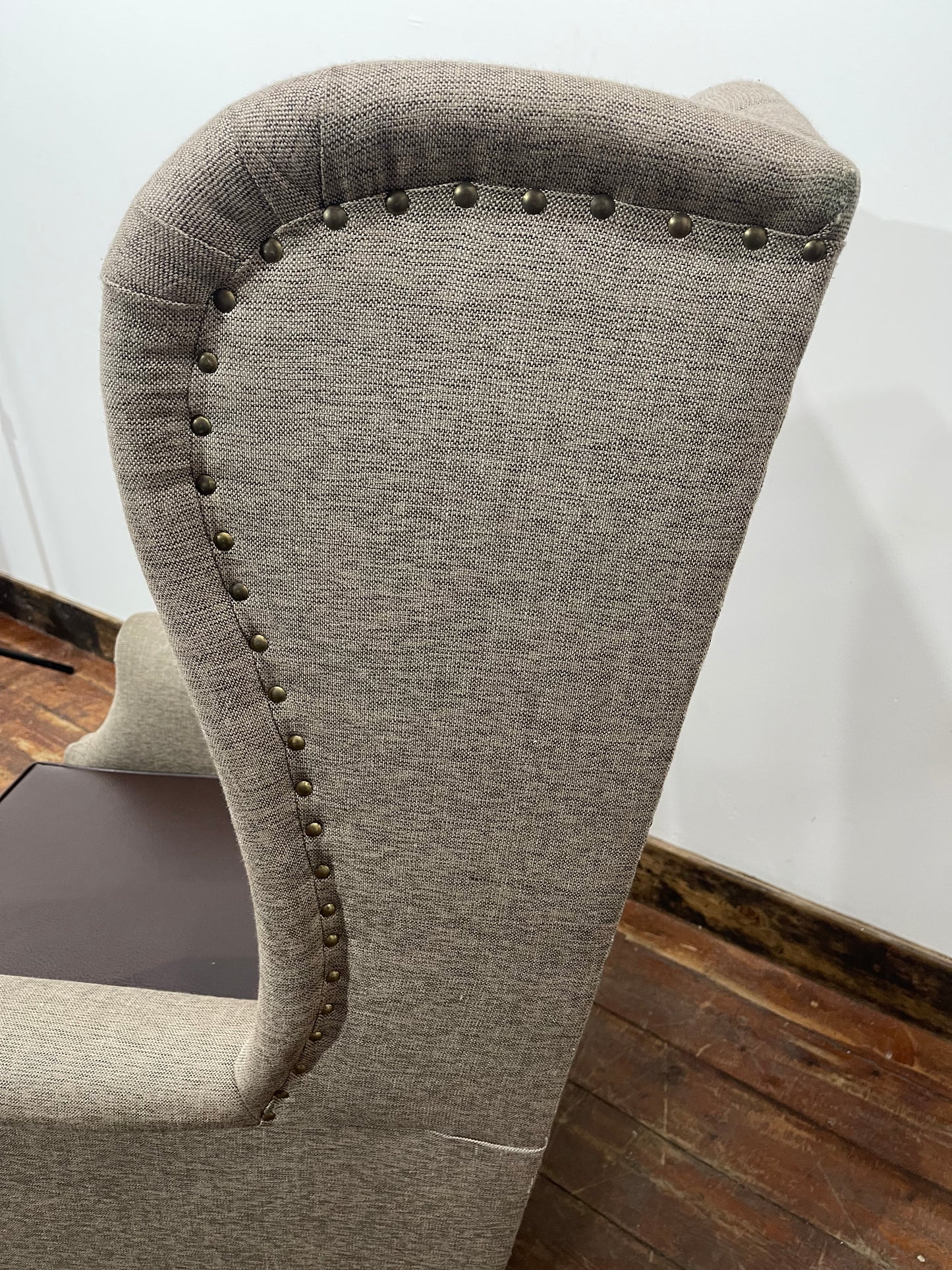 Large Chesterfield Wingback Armchair Lounge Chair Fabric & Leather (4 IN STOCK)
