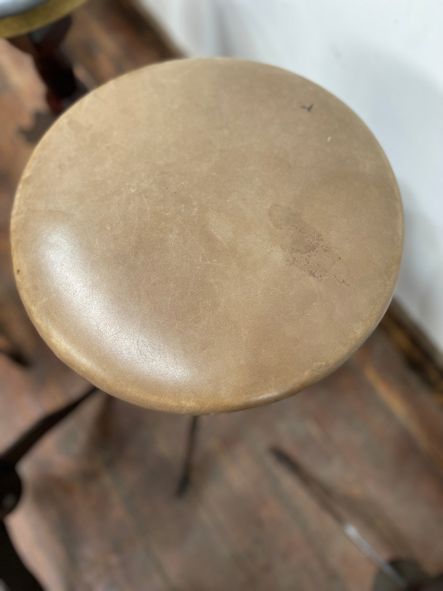 Set of 8 industrial style mid-height bar / pub stools