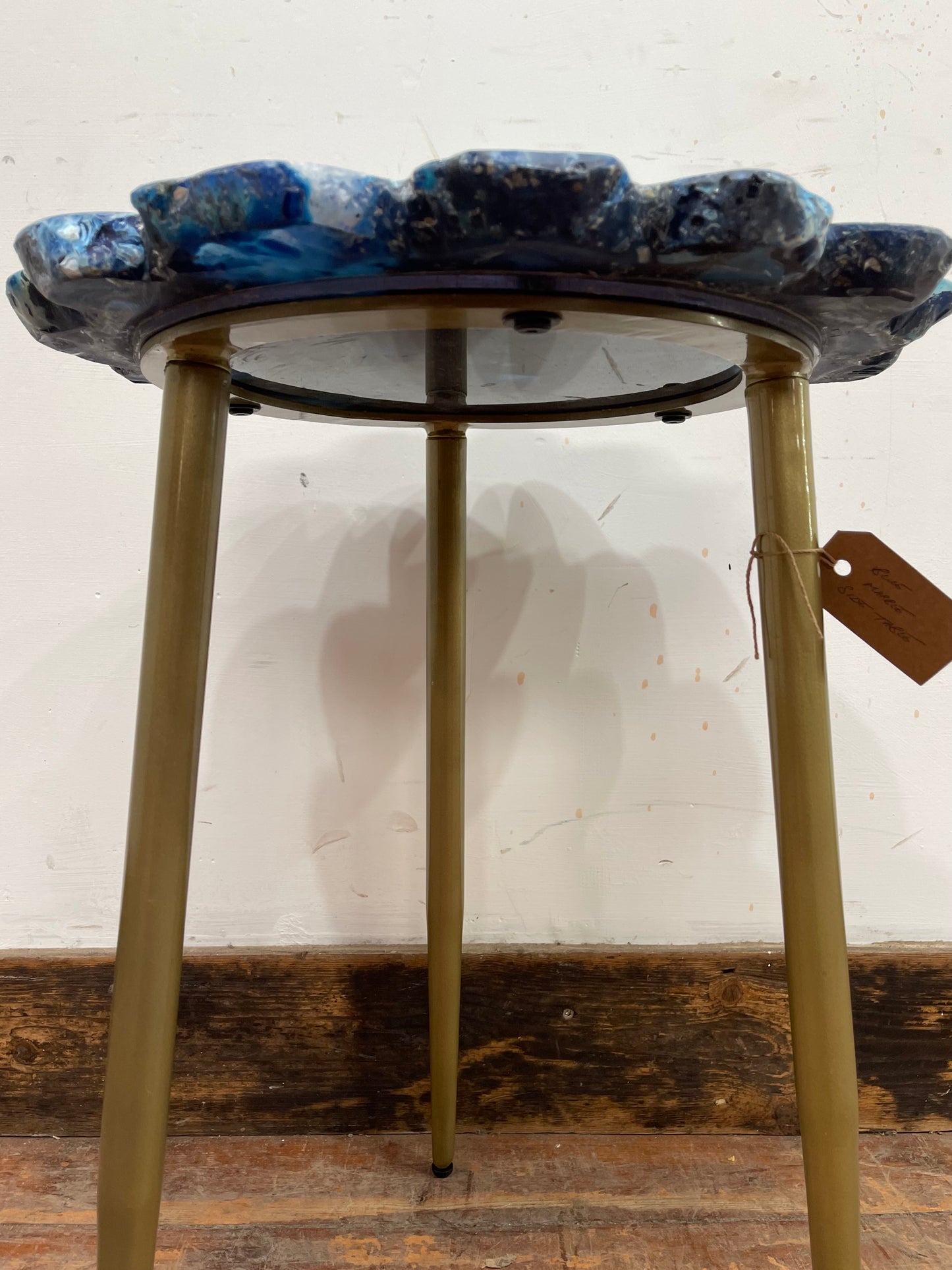Blue agate side / end table