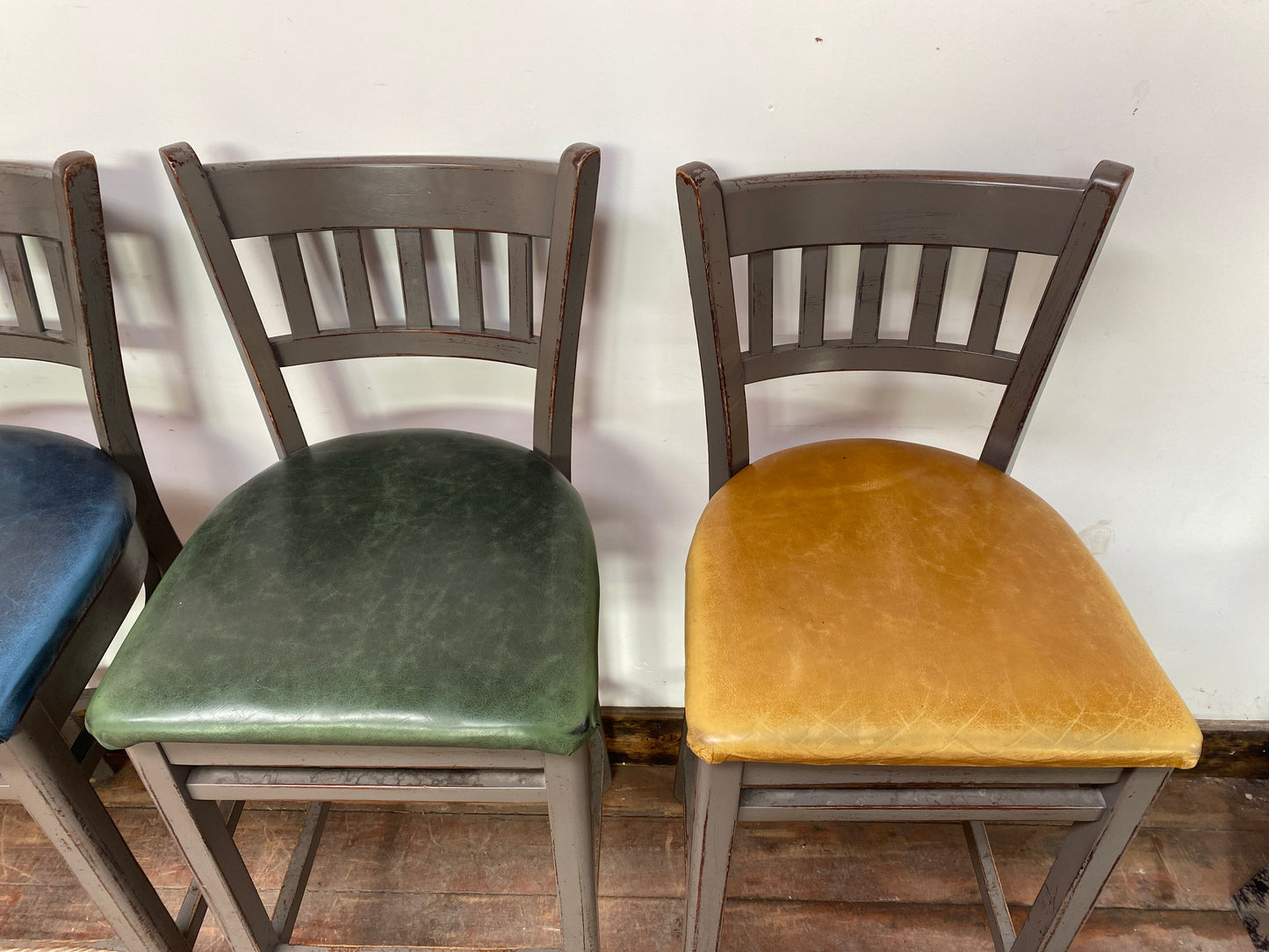 5 x shabby chic grey bar stools