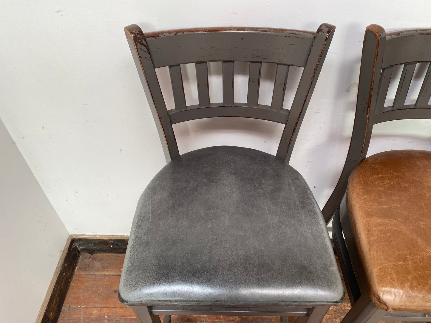 5 x shabby chic grey bar stools