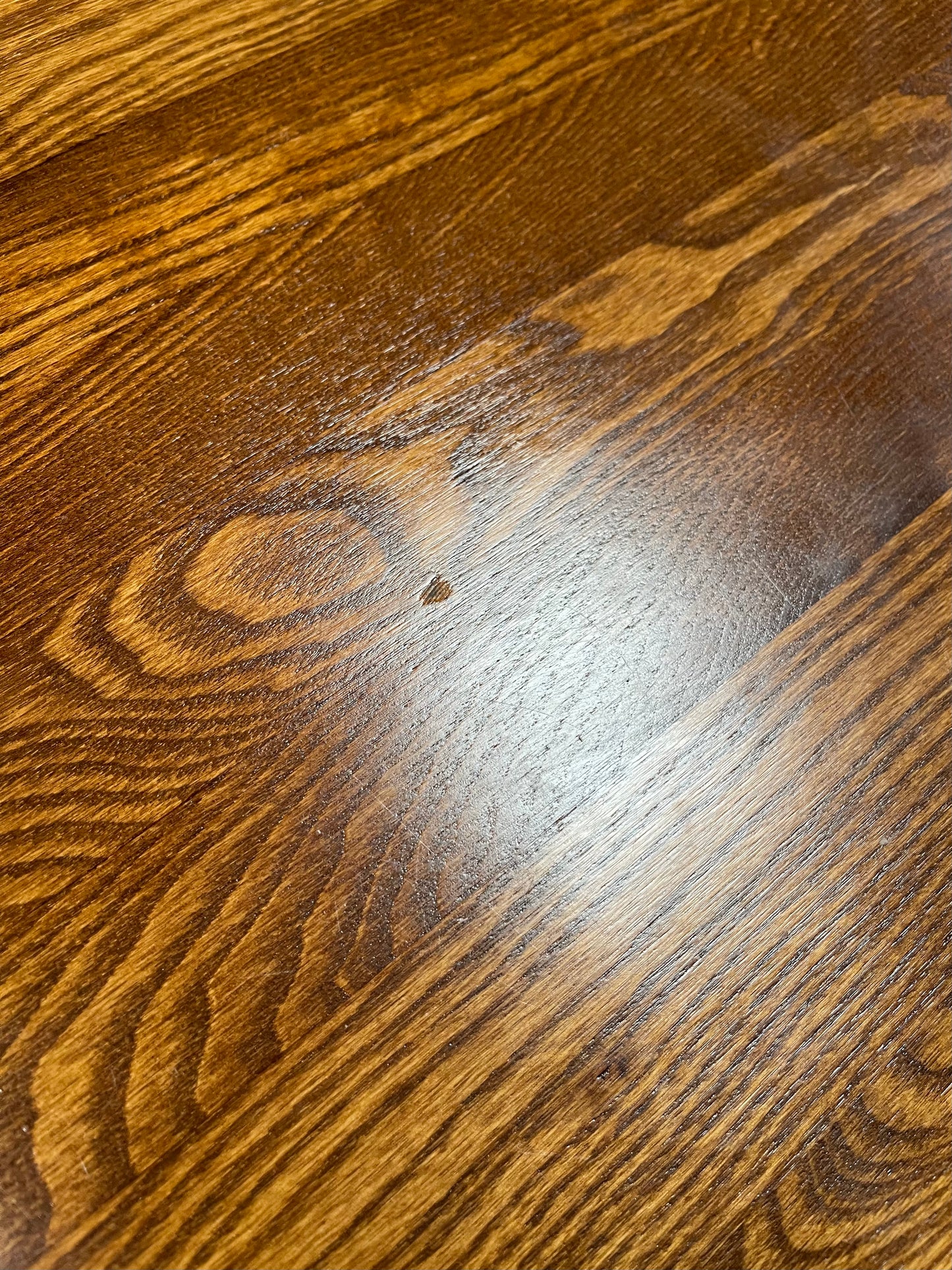 Pair of small round wooden pub tables