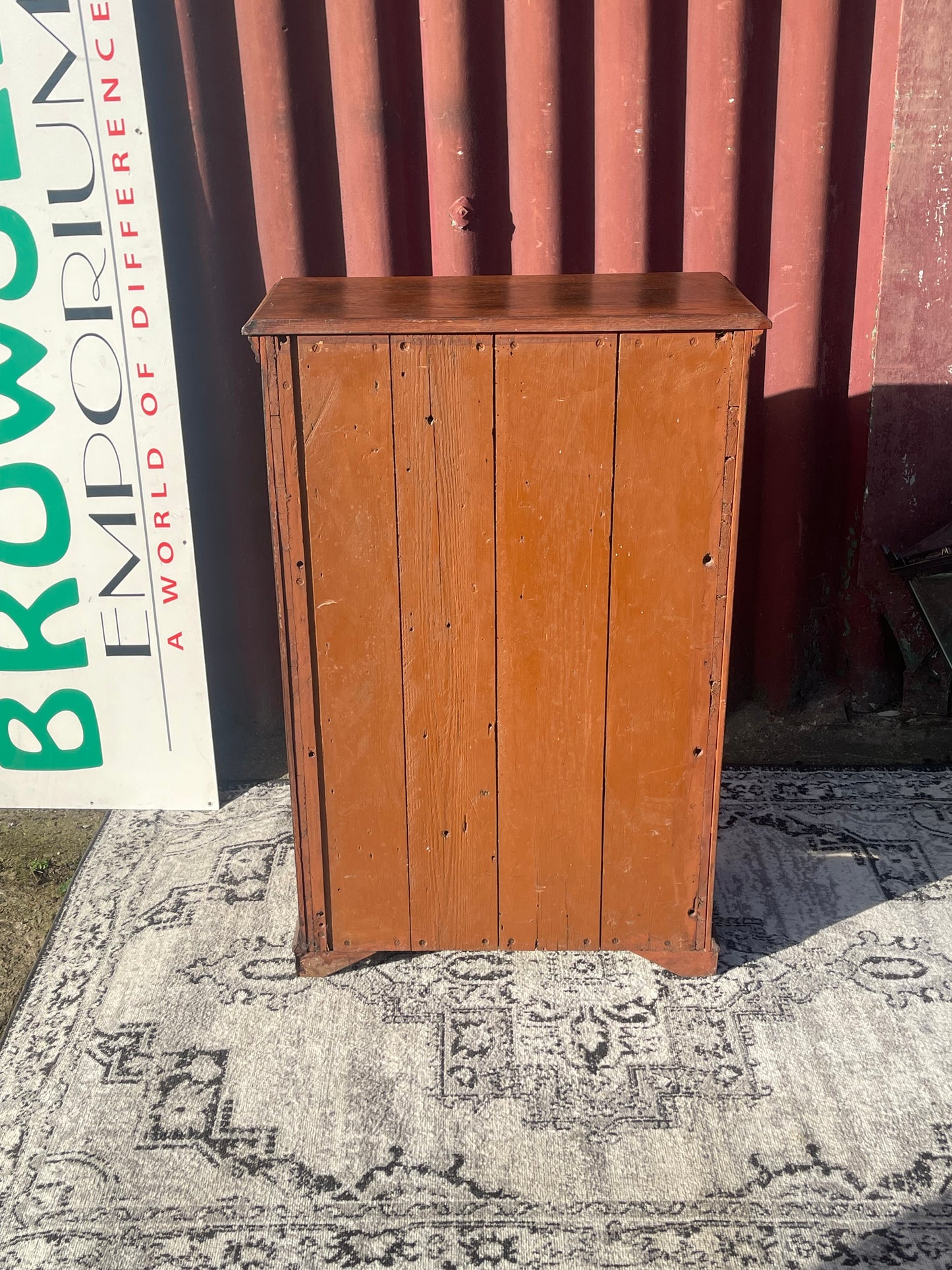 Antique Victorian Wooden Cabinet Cupboard c.1880–1900 Brass Hardware