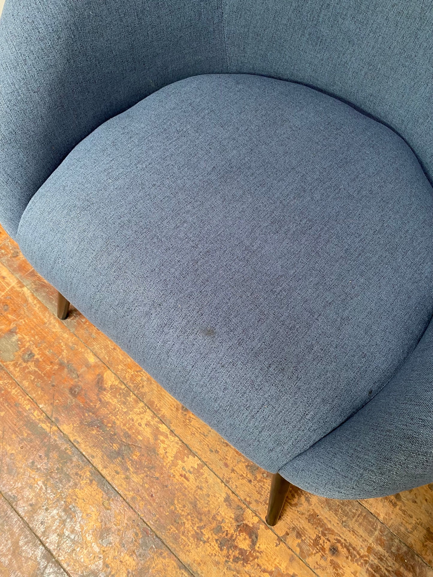 Pair of blue fabric chairs