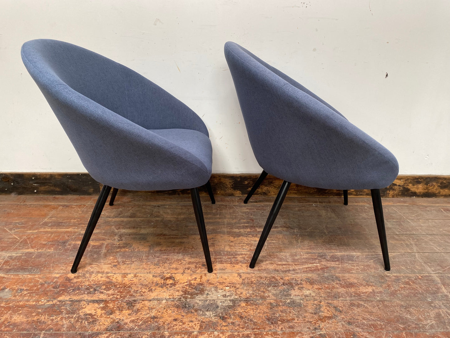 Pair of blue fabric chairs