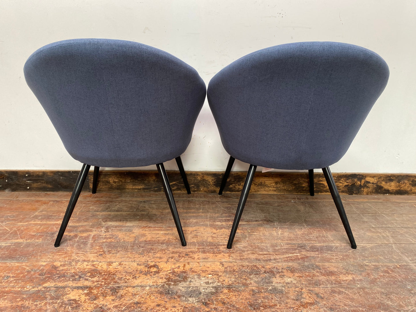 Pair of blue fabric chairs