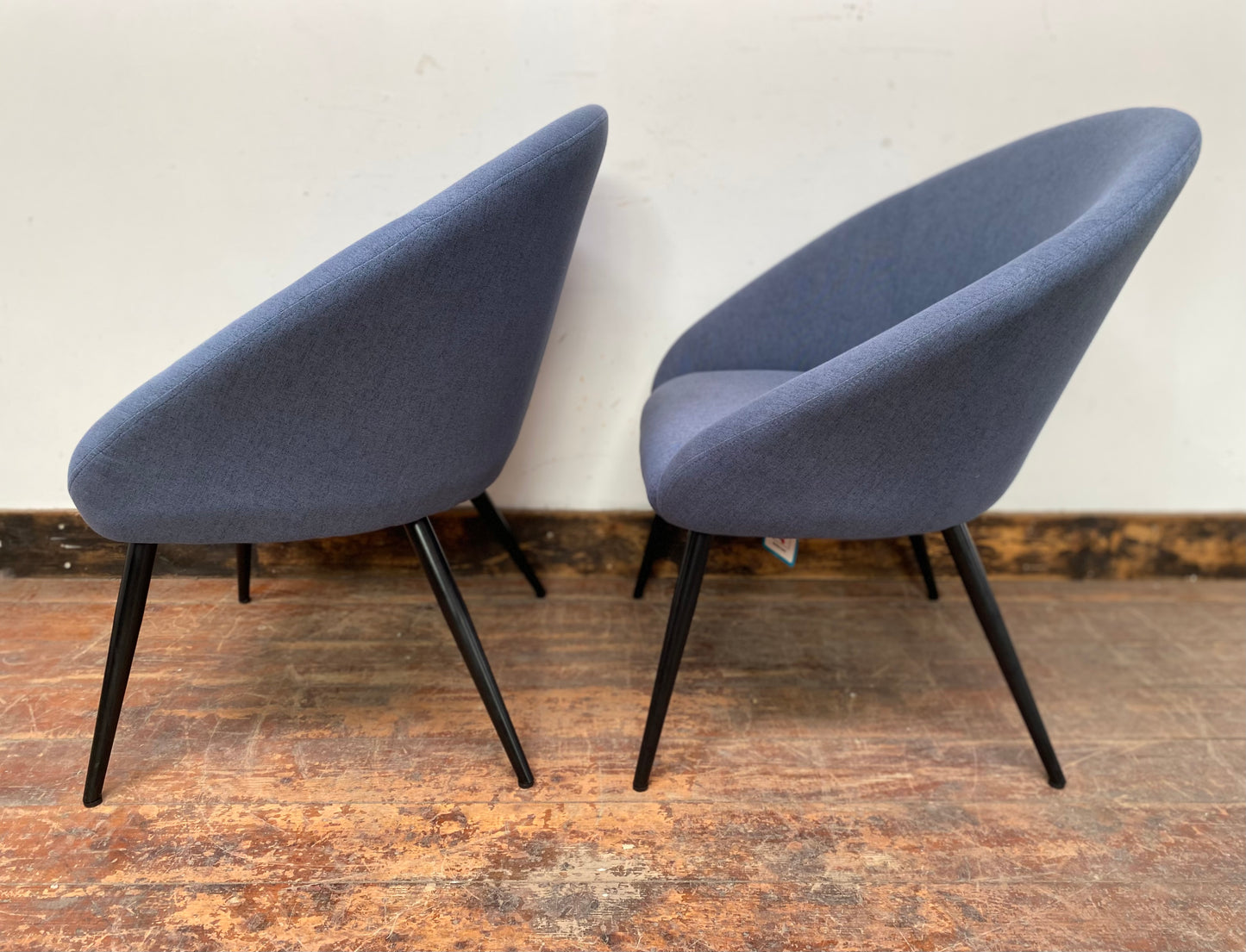 Pair of blue fabric chairs