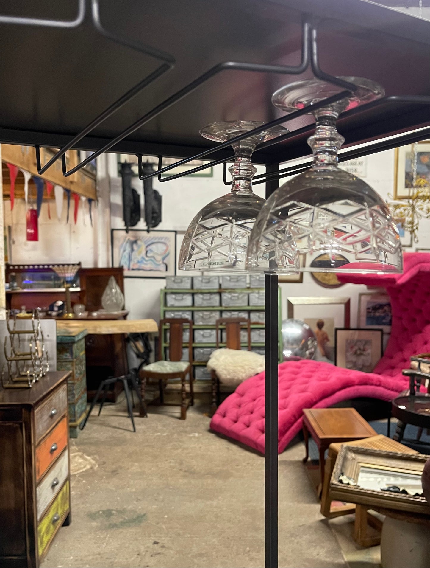 Tall industrial style wine bottle rack / storage unit