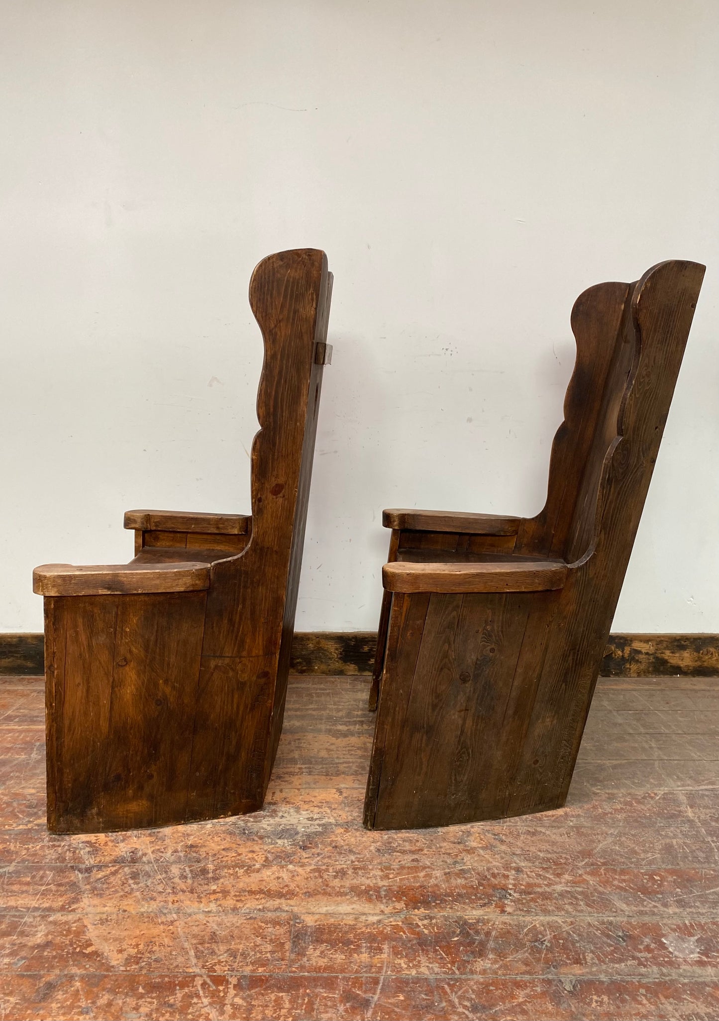 Pair of beautiful antique chairs with heart shaped holes