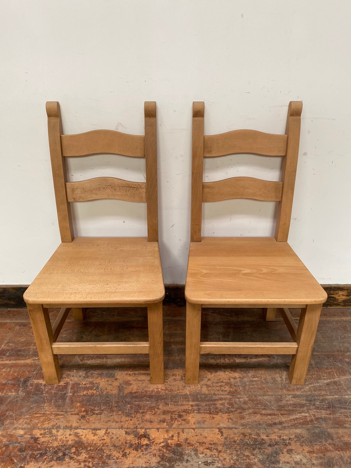 10 x light wood dining chairs