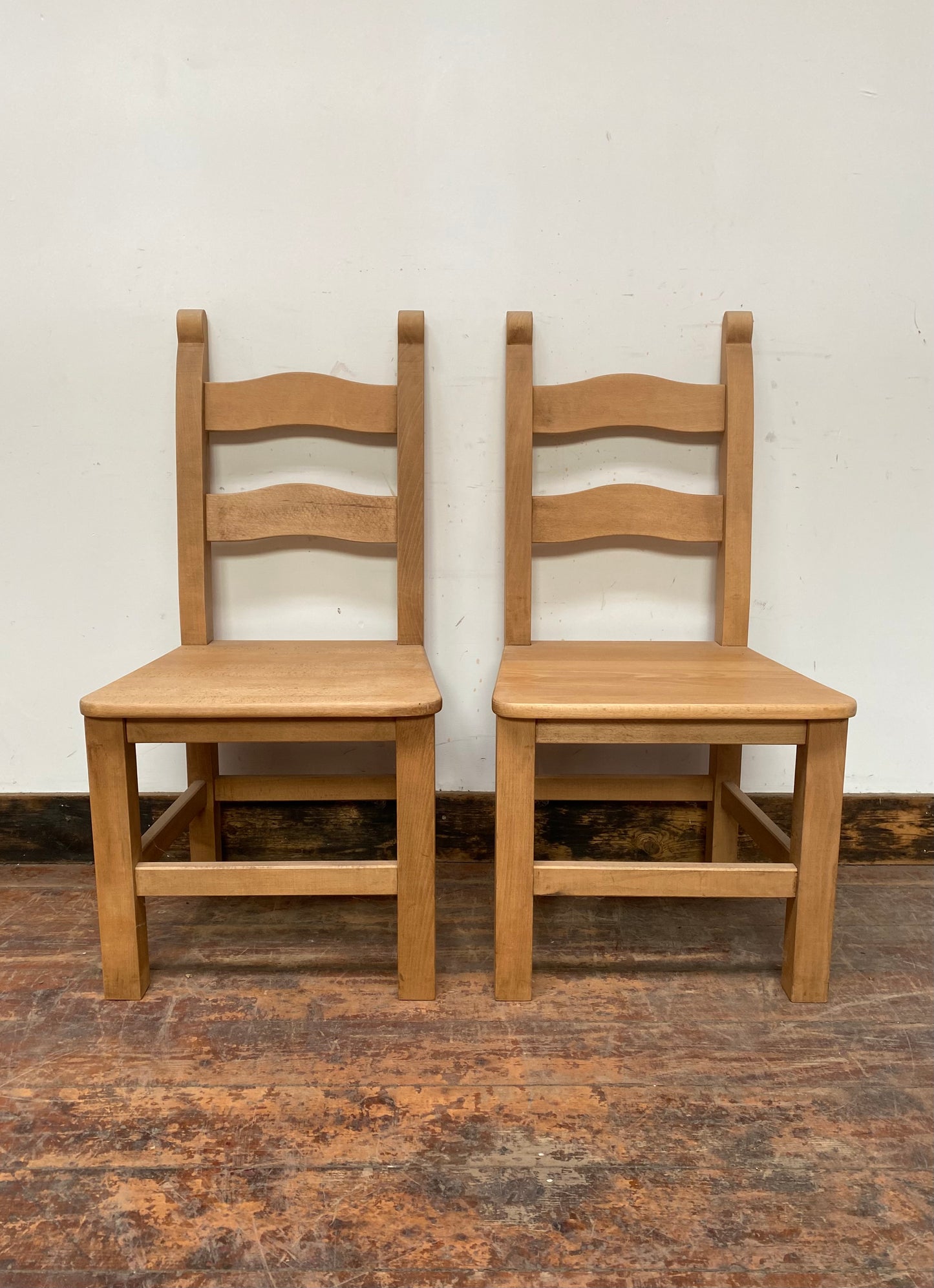 10 x light wood dining chairs