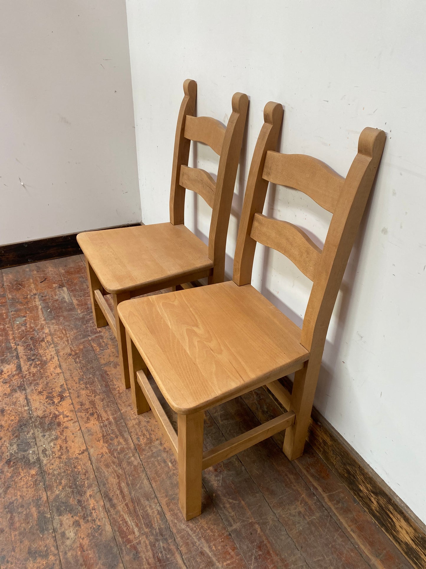 10 x light wood dining chairs