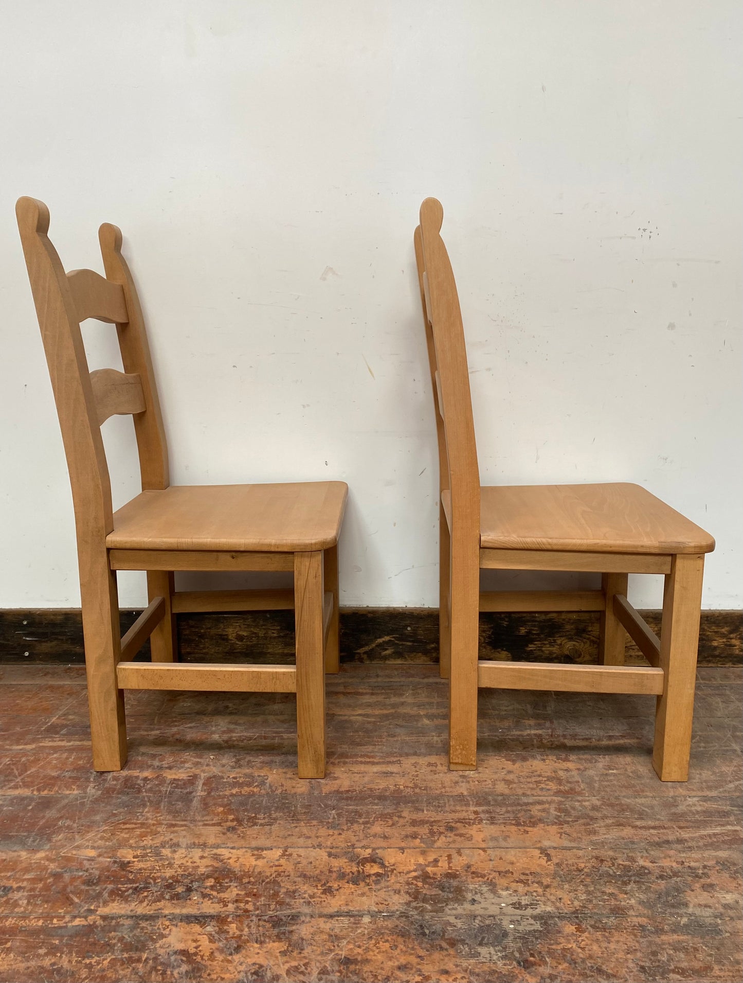 10 x light wood dining chairs
