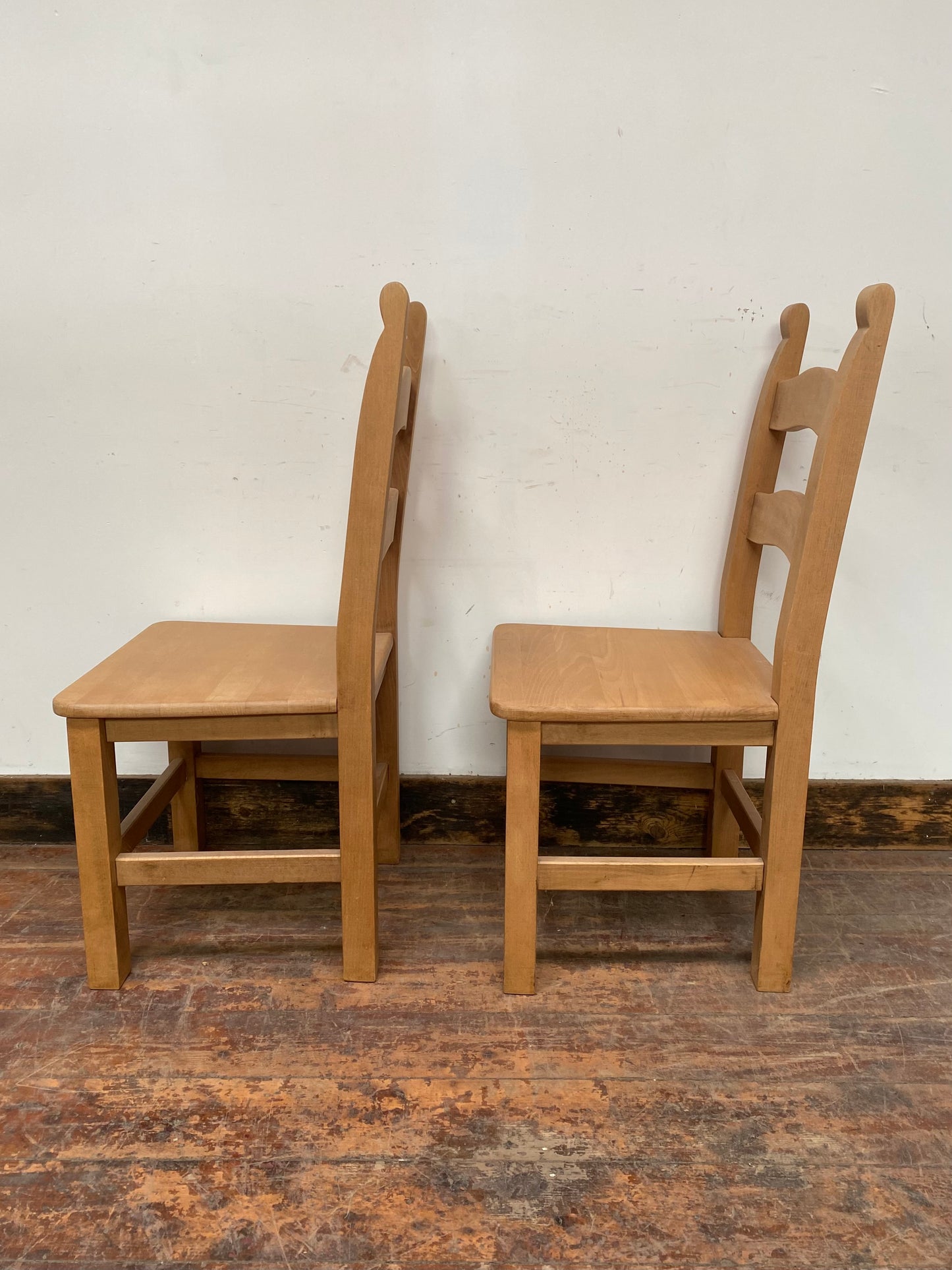 10 x light wood dining chairs