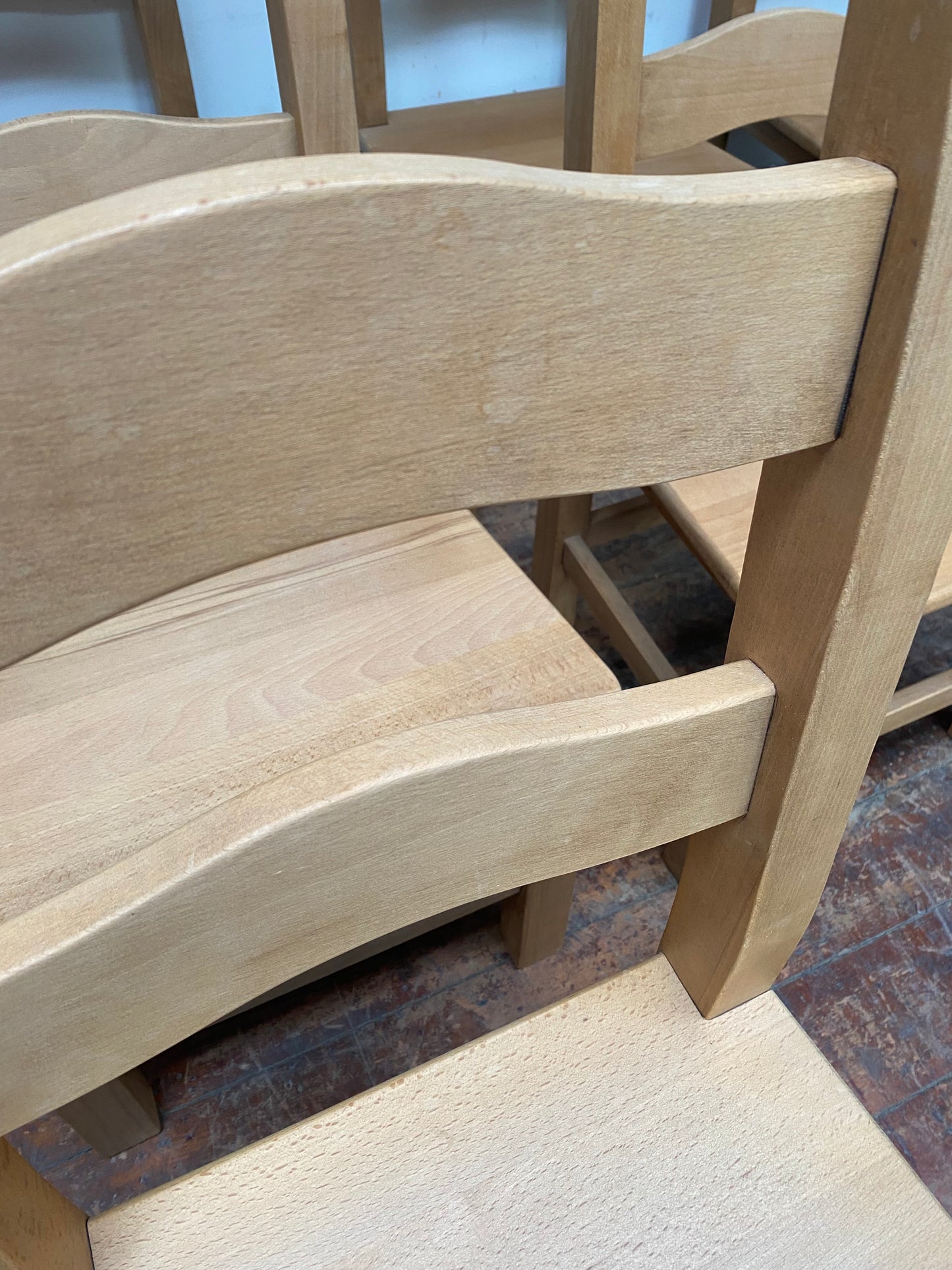 10 x light wood dining chairs