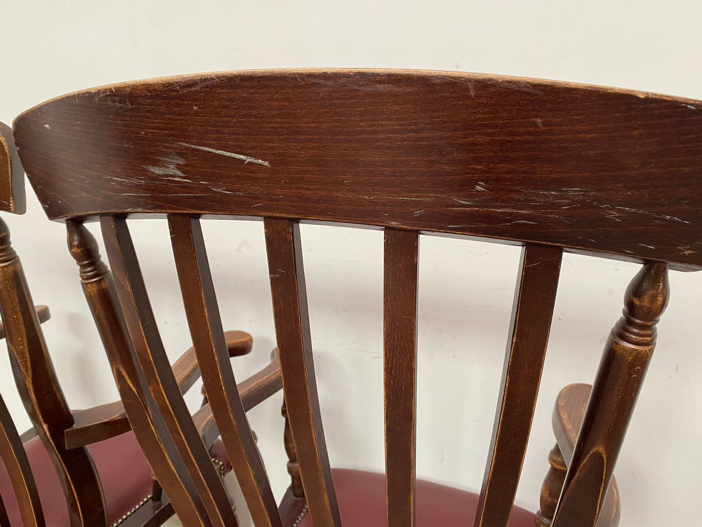 Pair of wooden spindle back chairs