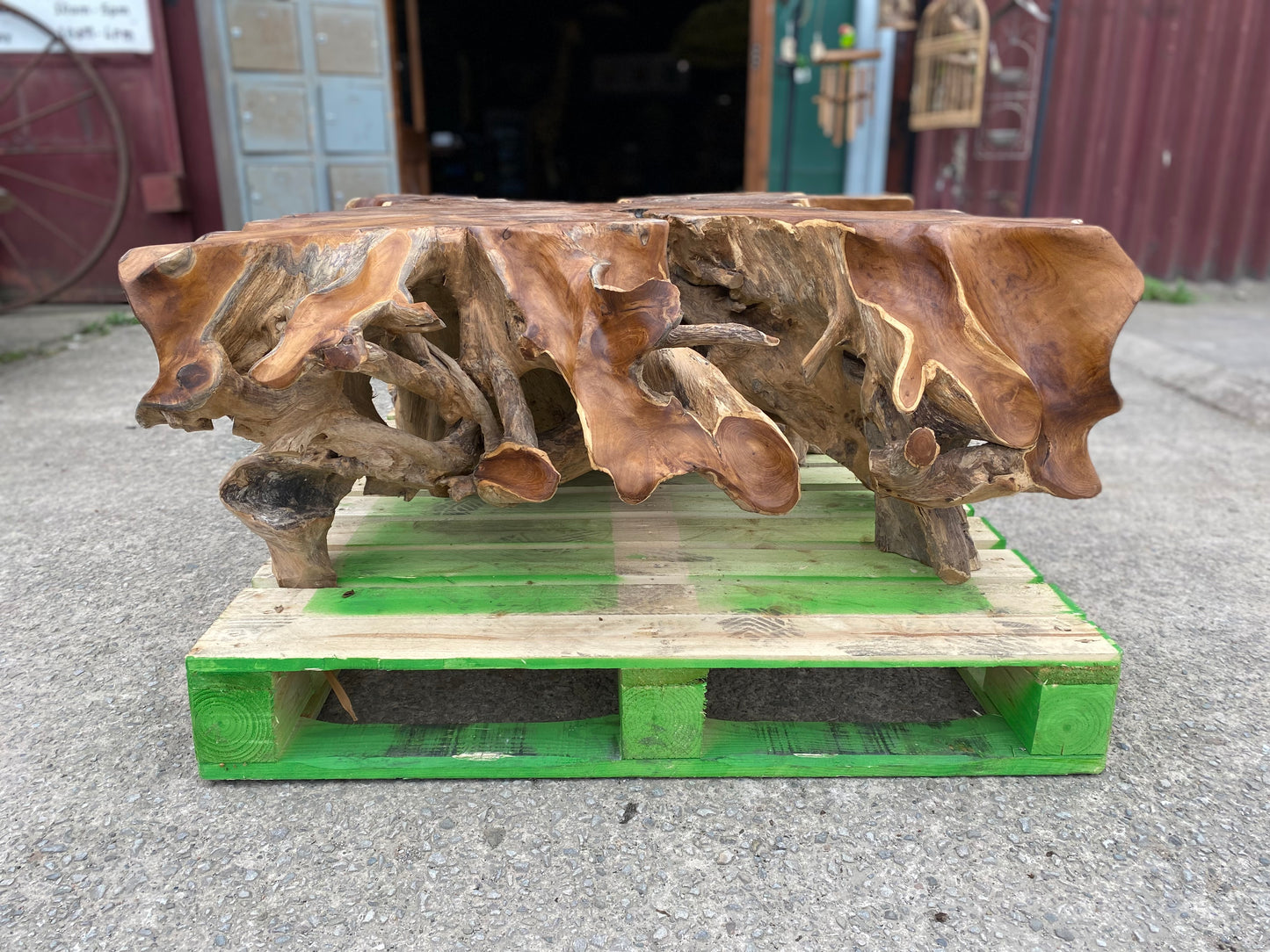 Square root wood coffee table