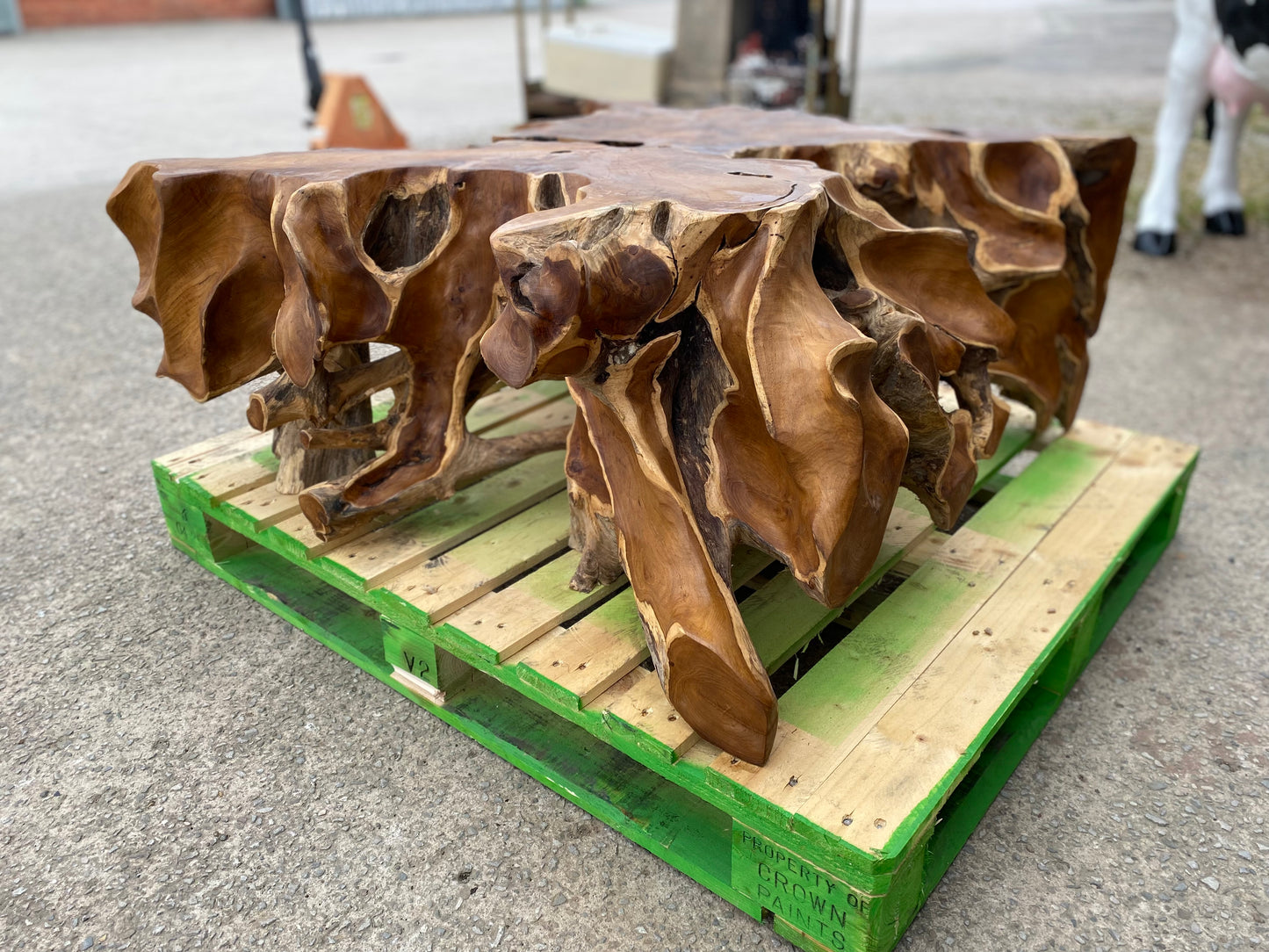 Square root wood coffee table