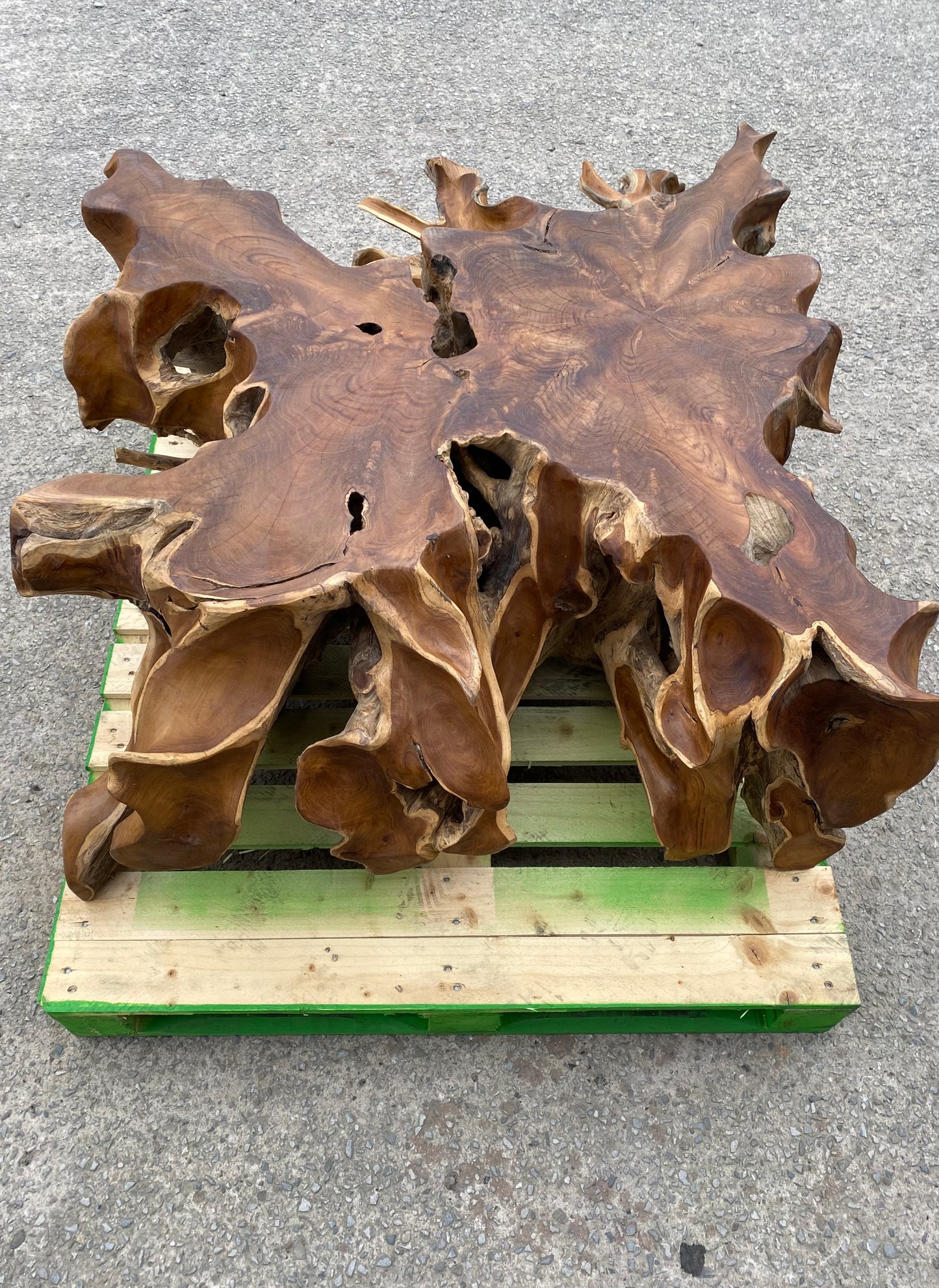 Square root wood coffee table