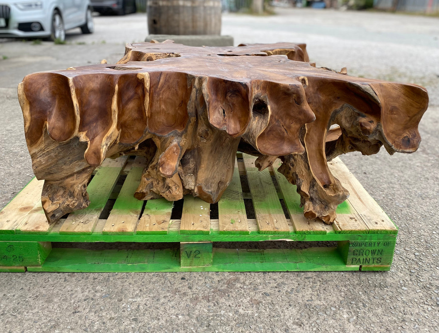 Square root wood coffee table