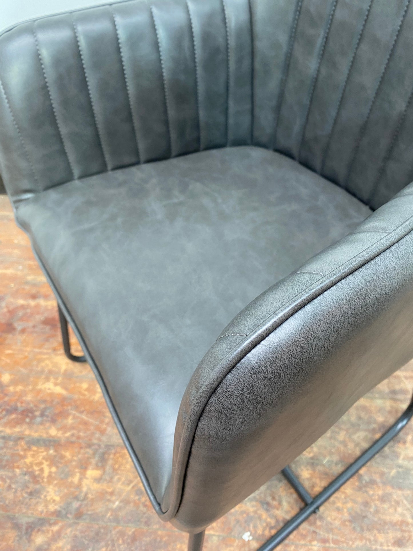 Lancier Dining Chair Grey Vegan Leather