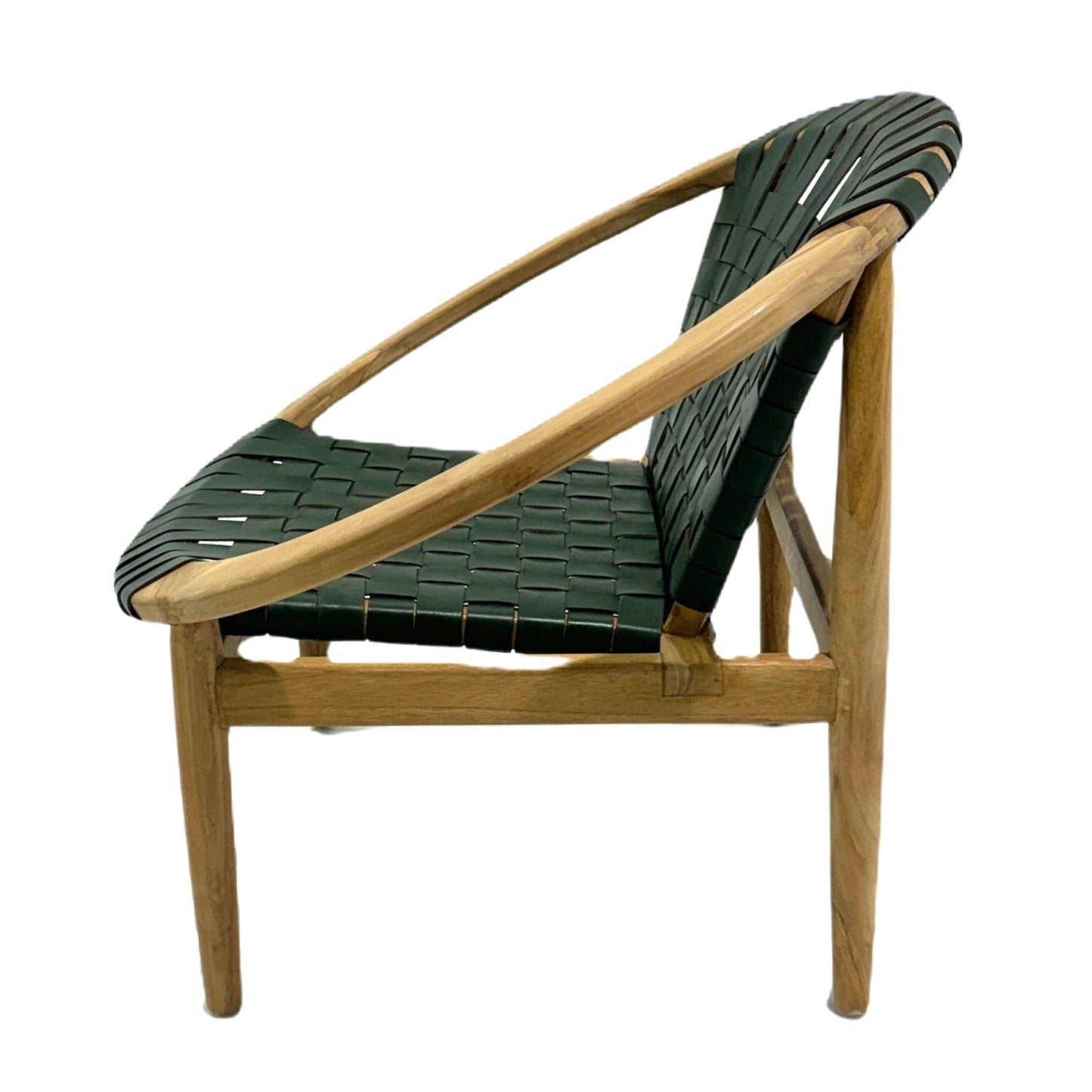 Moon chair in green leather