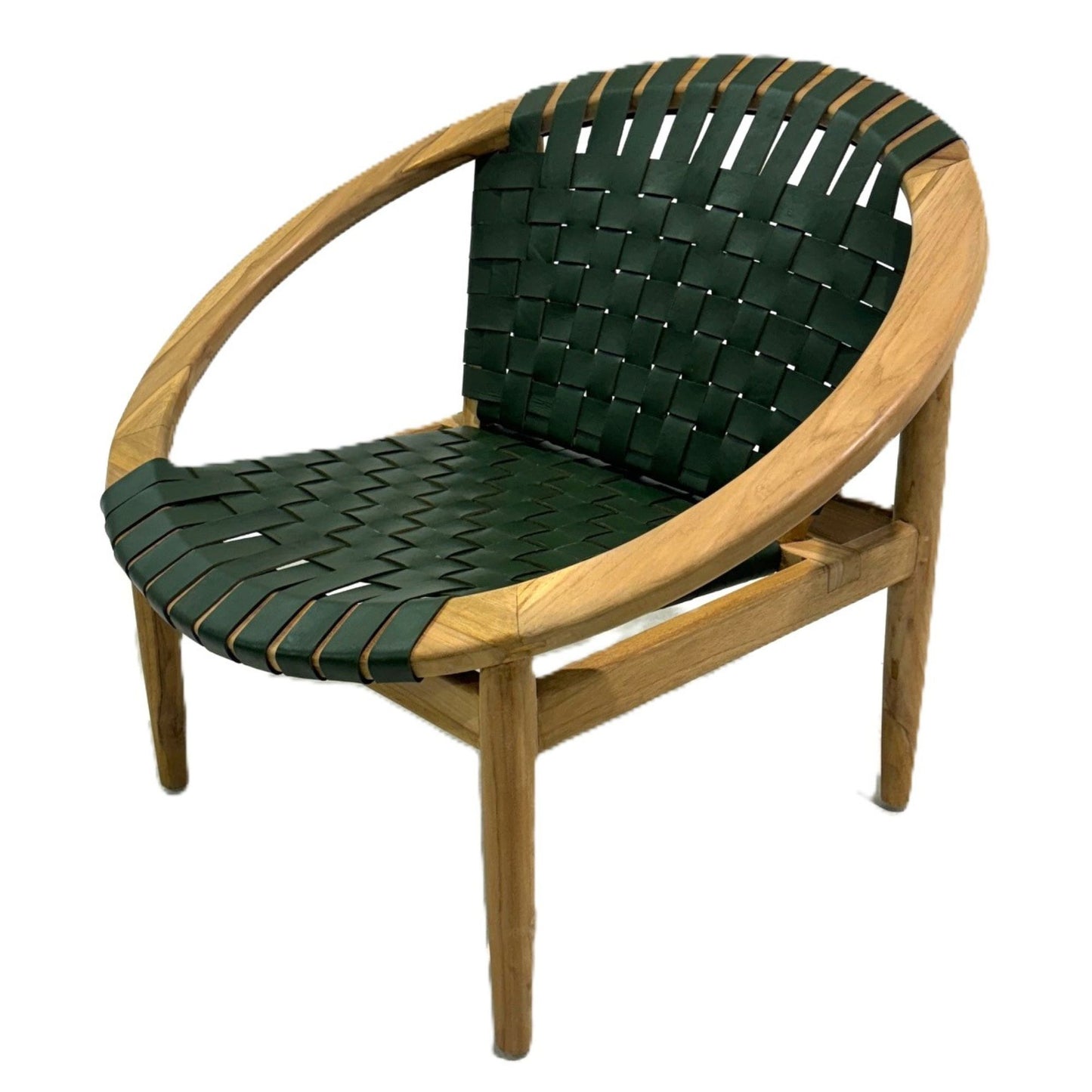 Moon chair in green leather