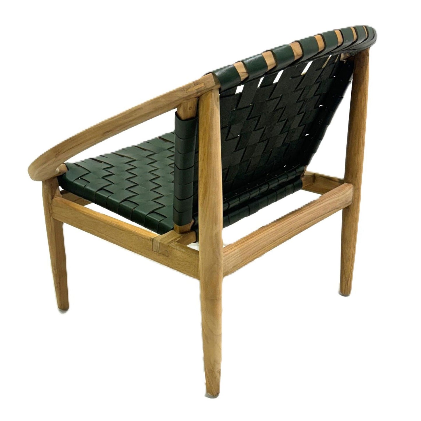 Moon chair in green leather