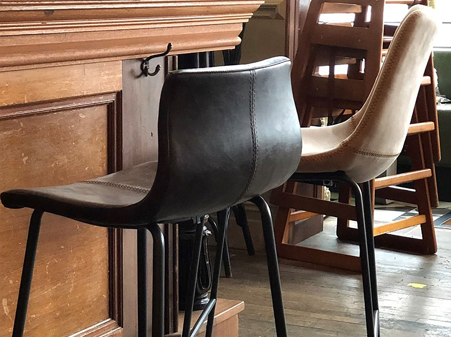 Pair of grey Barracuda bar stools