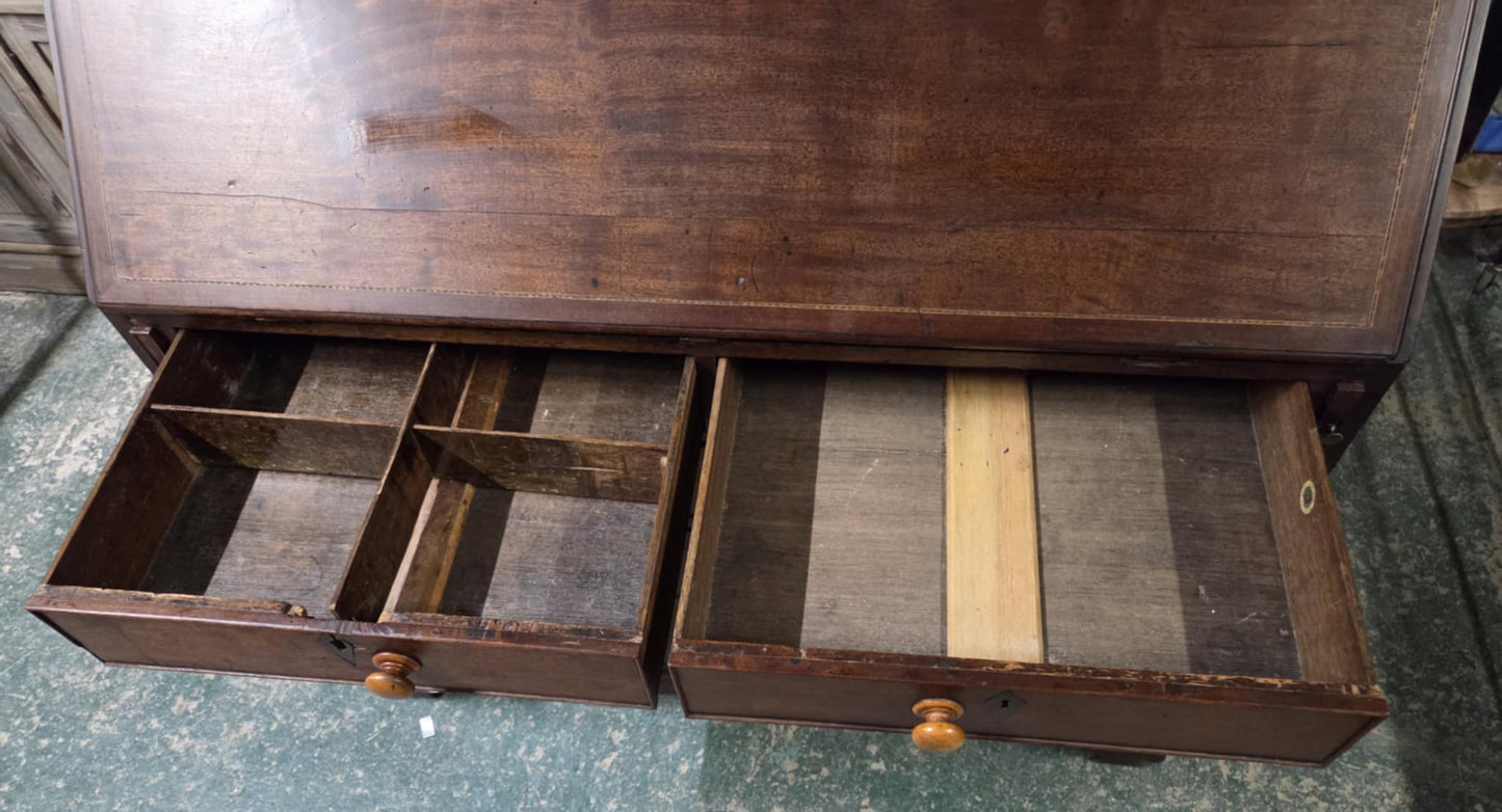 Vintage Repro Oak Writing Bureau with Fold Down Writing Surface