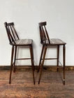 OFFER! Rectangular poseur with 6 retro style wooden bar stools