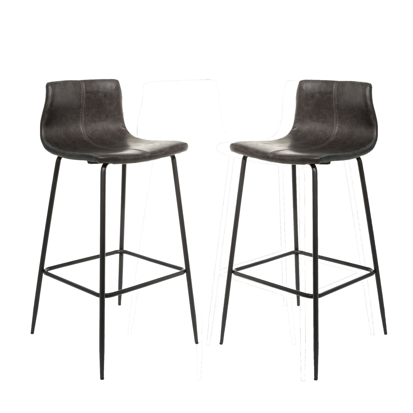Pair of grey Barracuda bar stools