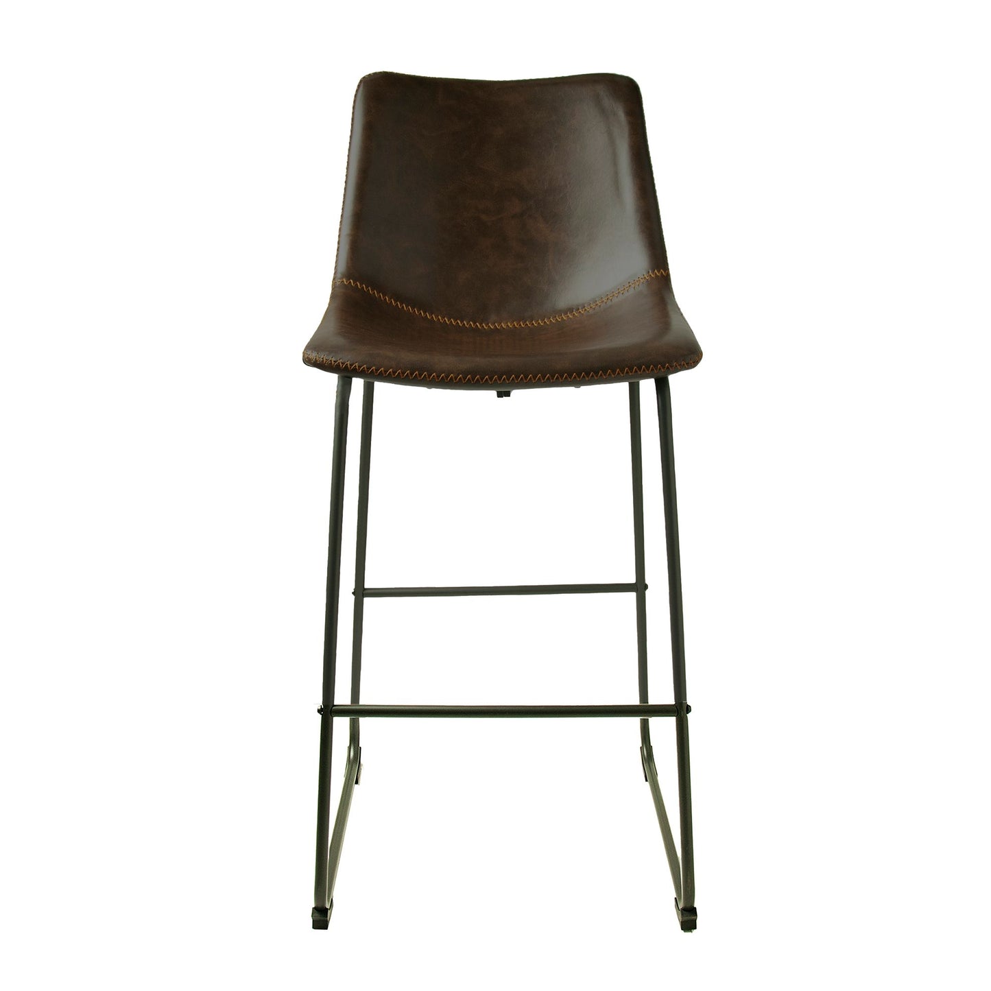 Pair of Chestnut Cooper Vegan Leather Bar Stools