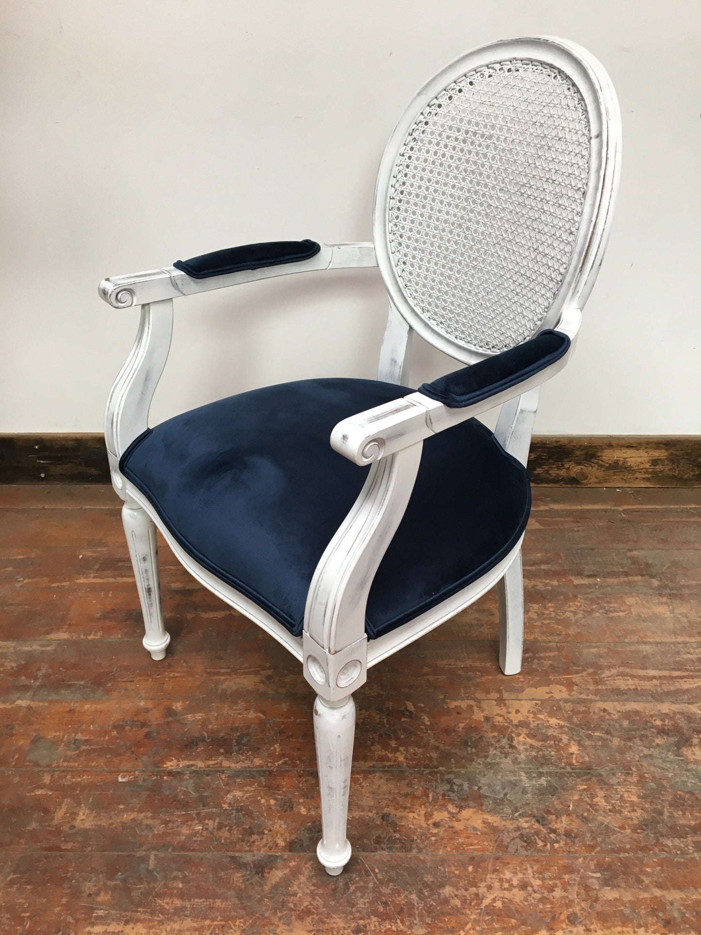PAIR OF BLUE SPOONBACK ORNATE CHAIR (NEW) - Browsers Emporium