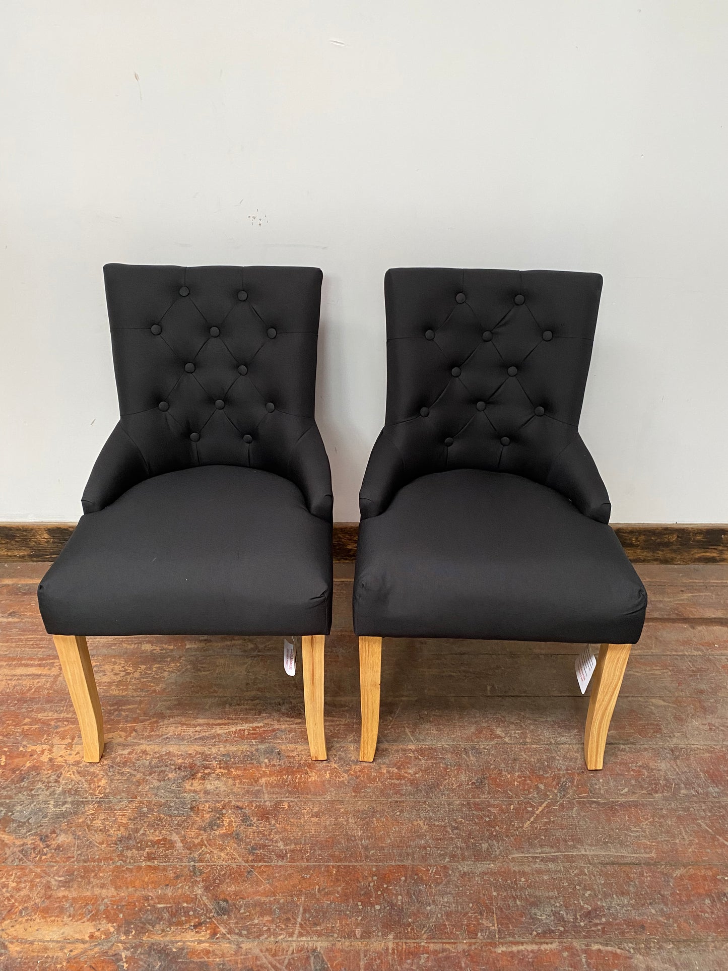 PAIR OF BLACK DINING CHAIRS (NEW)