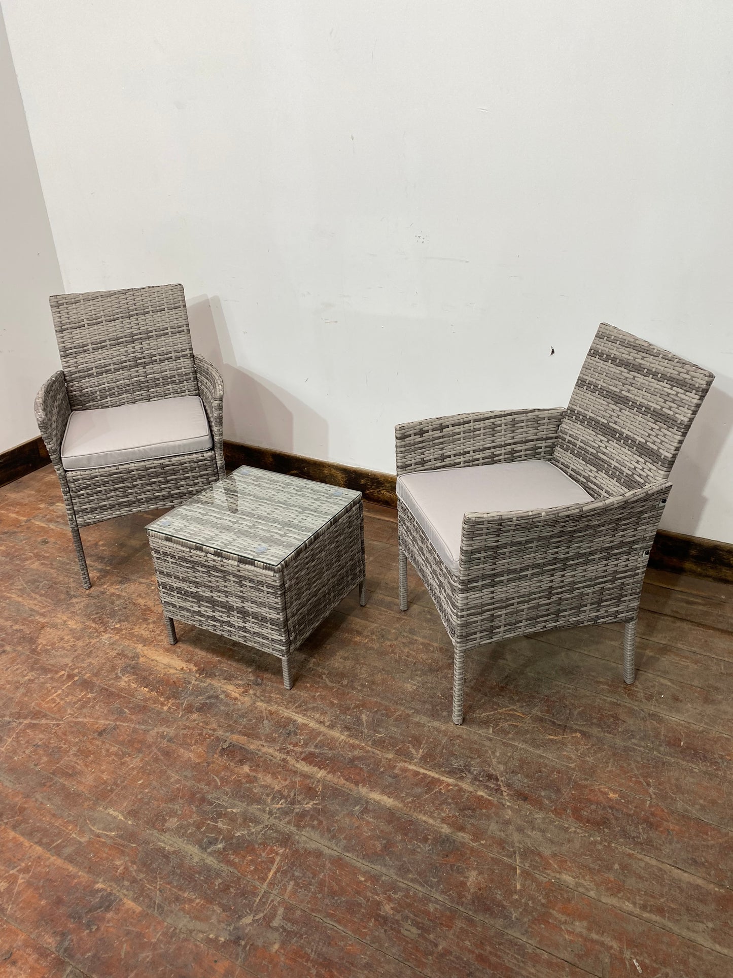 Rattan armchair bistro set (new)